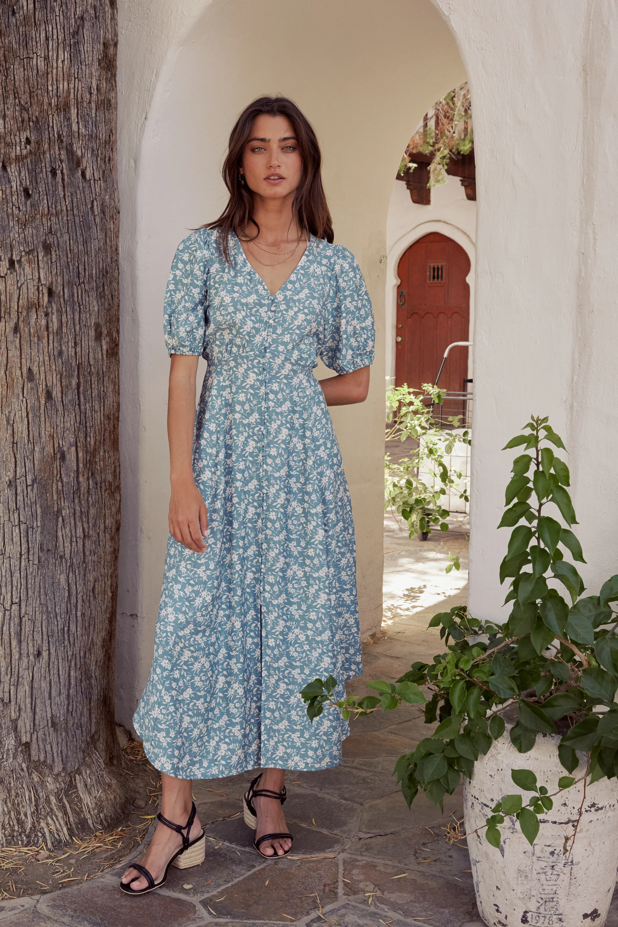 Sandra Button Front Maxi Dress - Image 2