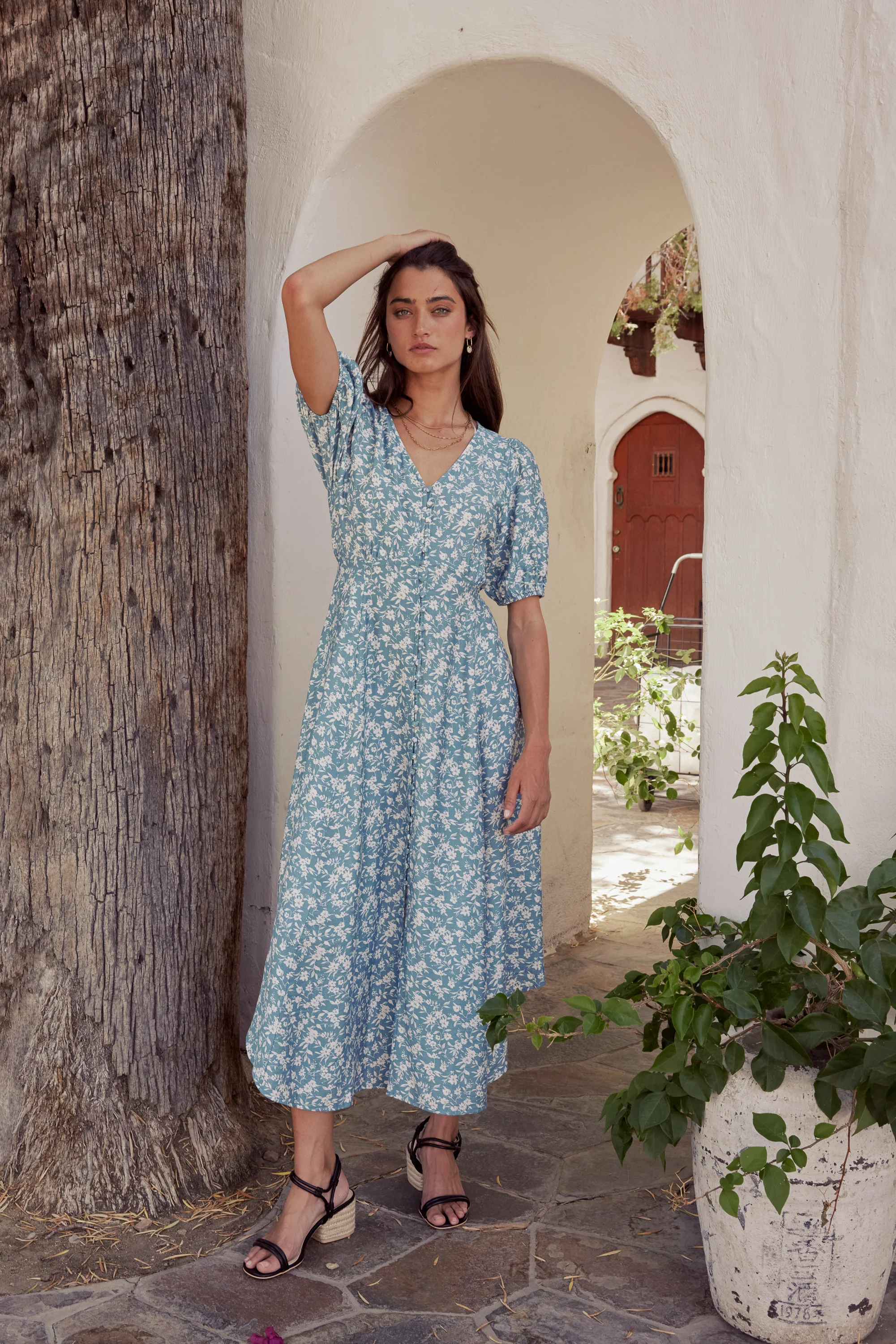 Sandra Button Front Maxi Dress - Image 4