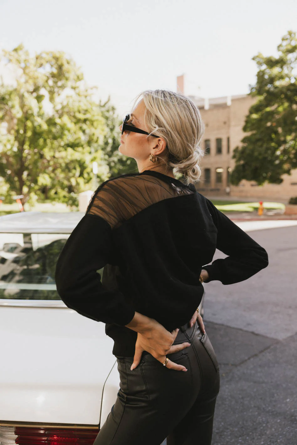 Sandry Tulle Crewneck in Black - FINAL SALE - Image 6