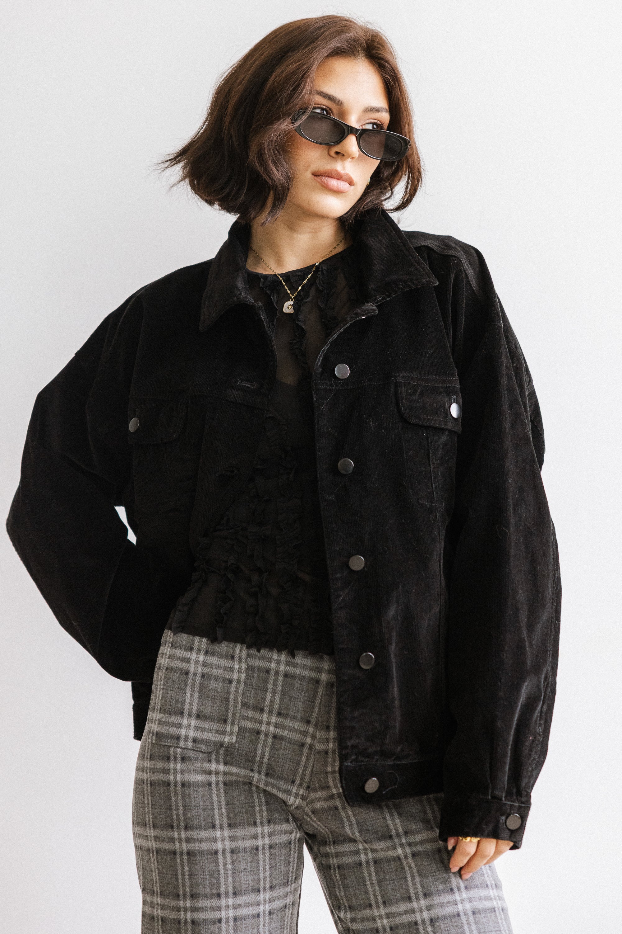 Sarah Corduroy Jacket in Black - FINAL SALE - Image 7
