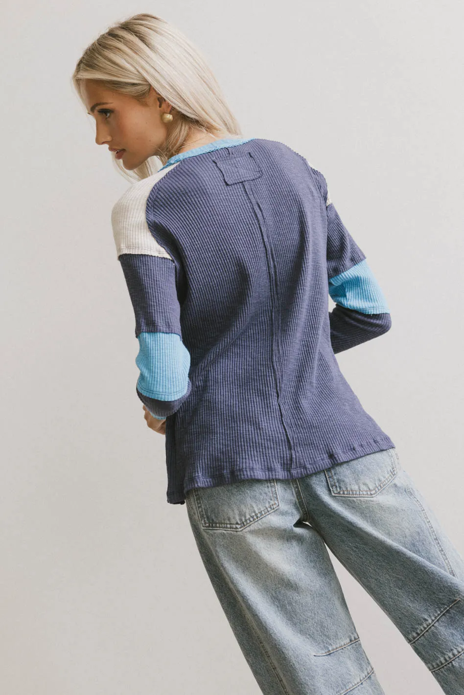 Sarai Ribbed Top in Blue - FINAL SALE - Image 4