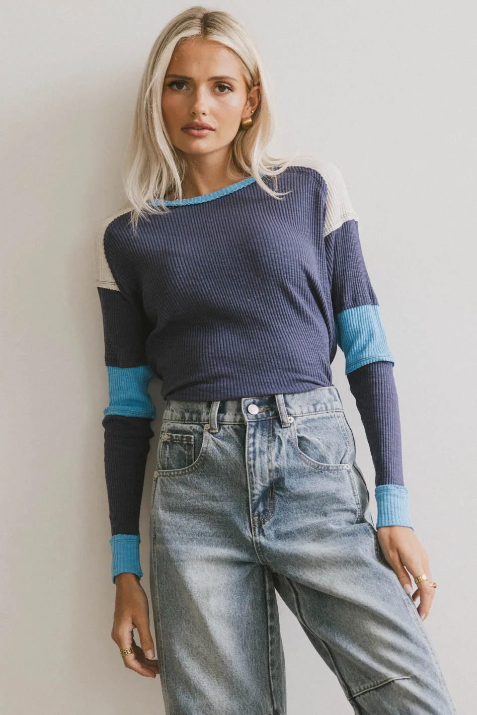 Sarai Ribbed Top in Blue - FINAL SALE - Image 5