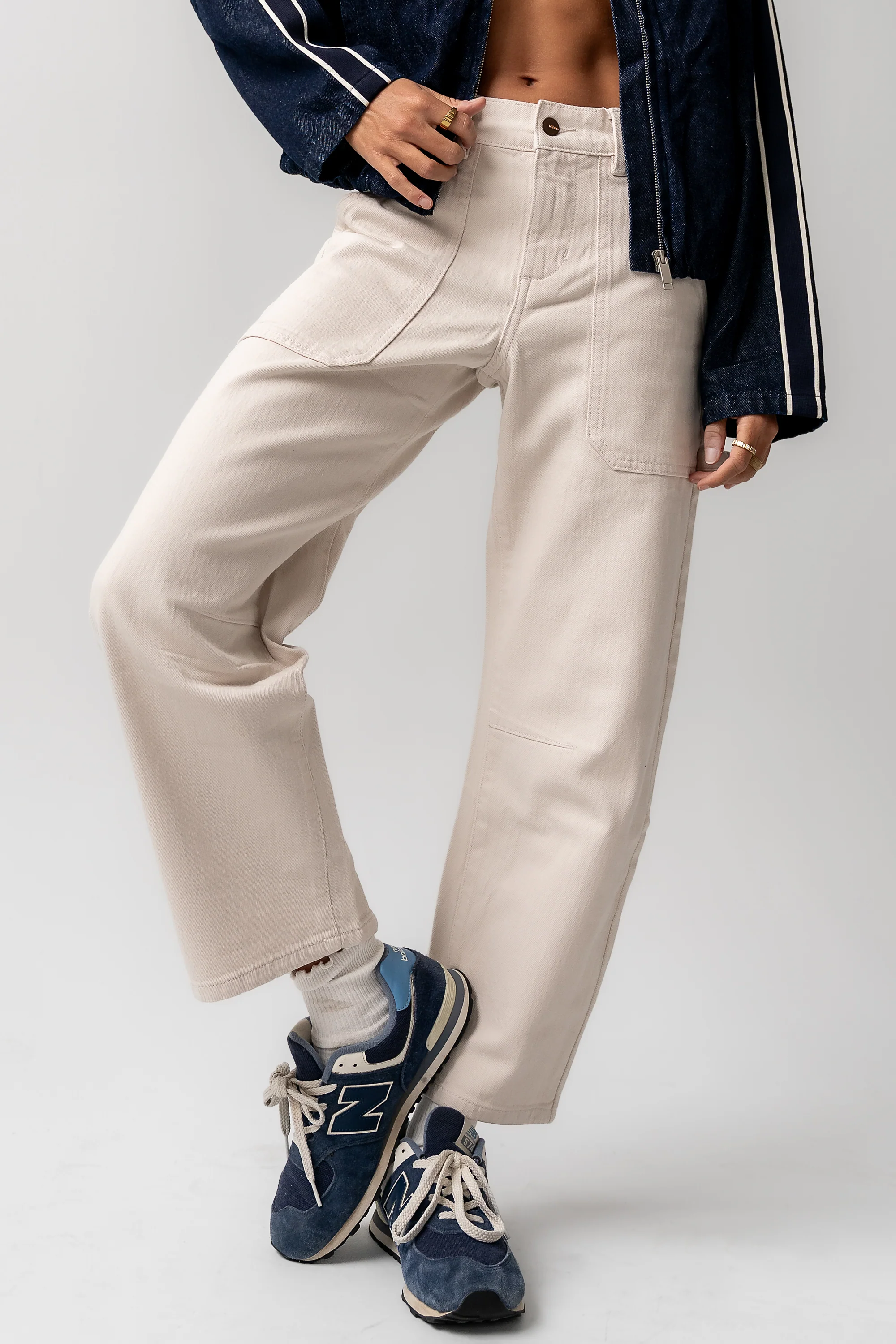Scottie Barrel Jeans in Ecru - FINAL SALE - Image 2