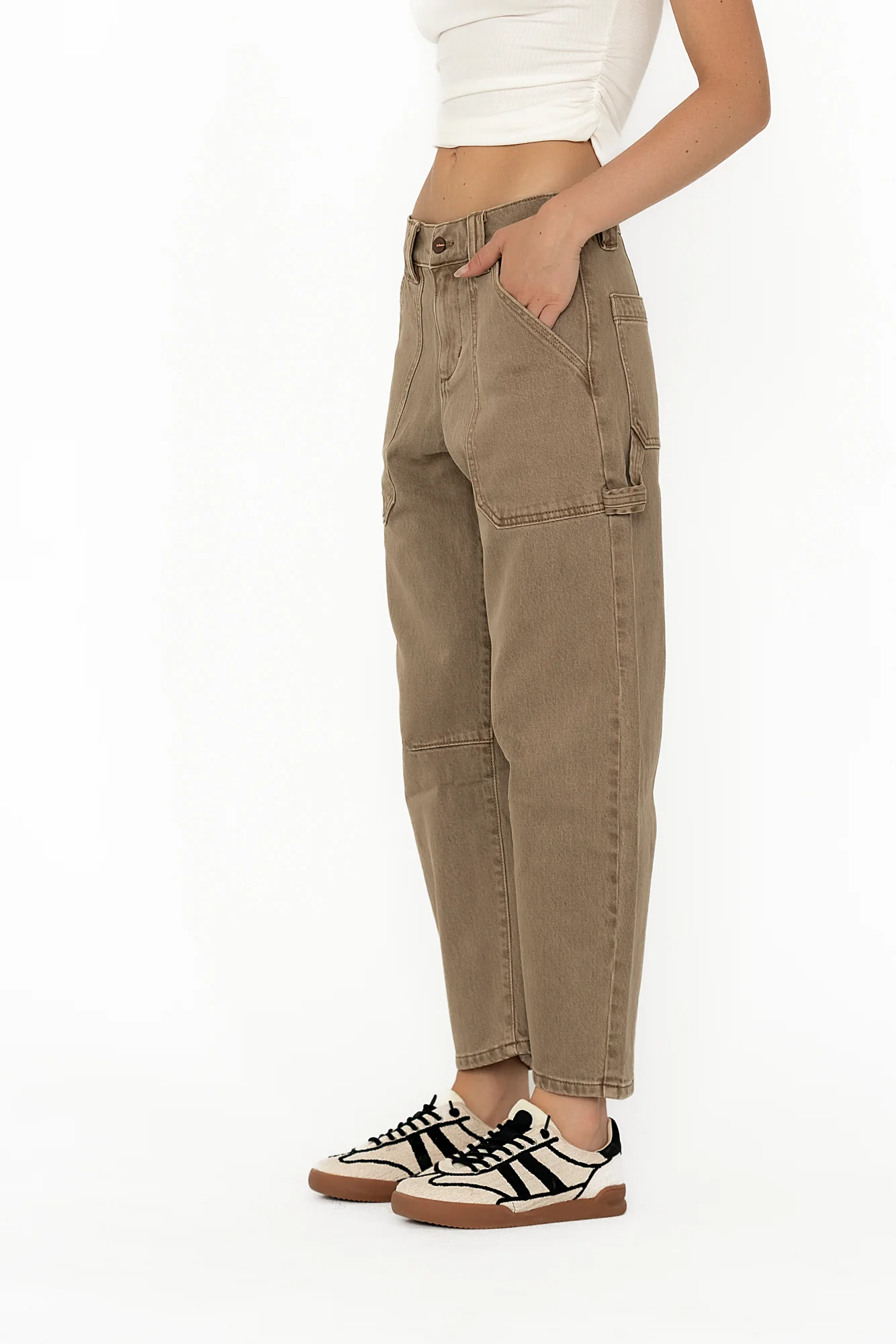 Scottie Barrel Jeans in Tan - FINAL SALE - Image 7
