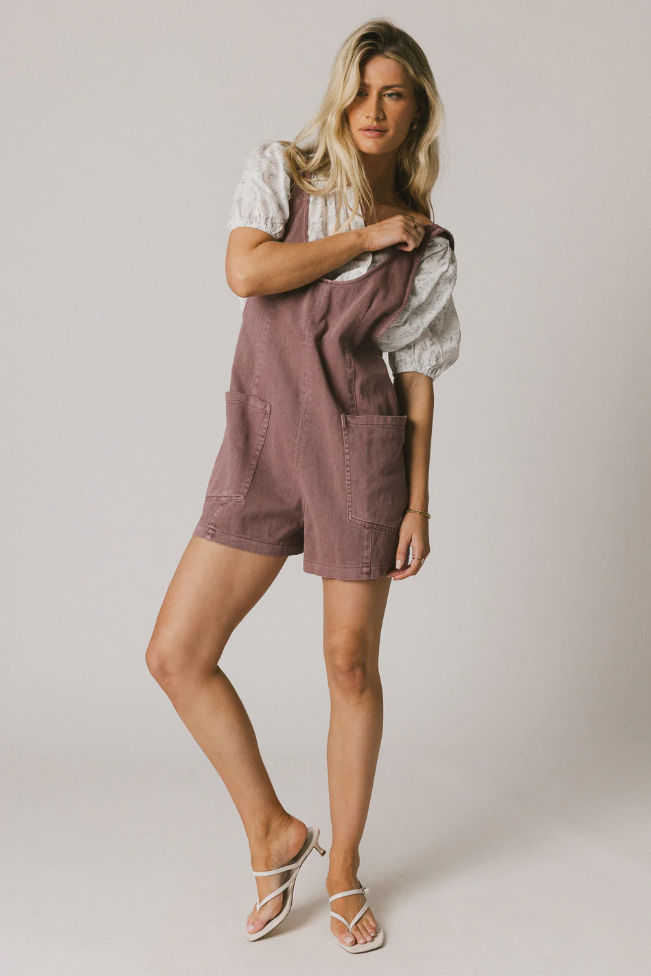 Scottie Denim Overalls in Mauve - FINAL SALE - Image 2