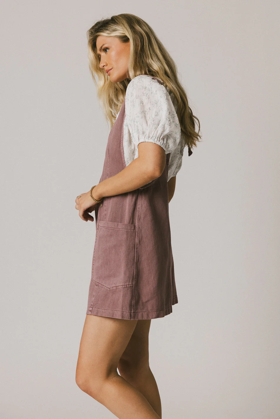 Scottie Denim Overalls in Mauve - FINAL SALE - Image 4