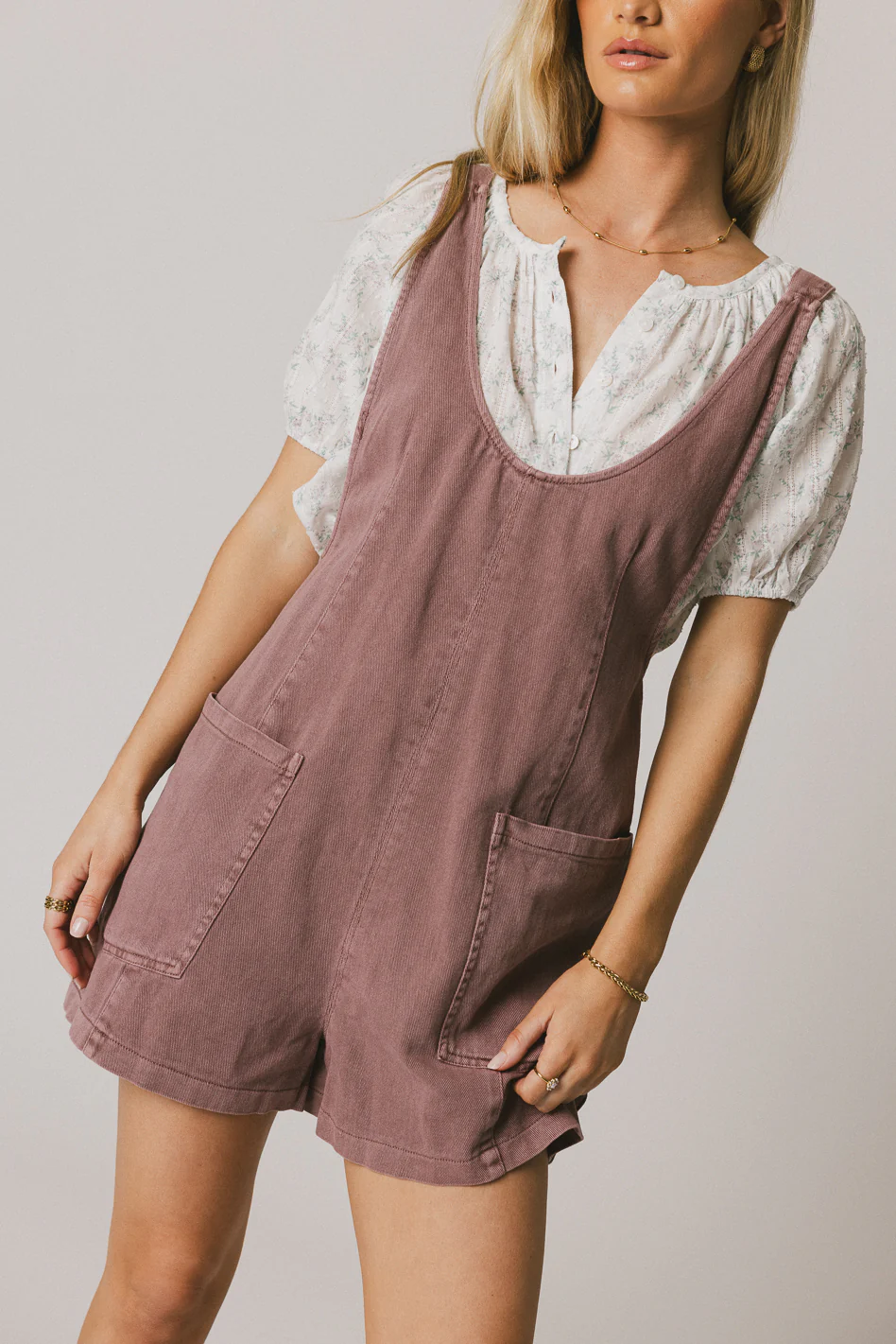 Scottie Denim Overalls in Mauve - FINAL SALE - Image 6