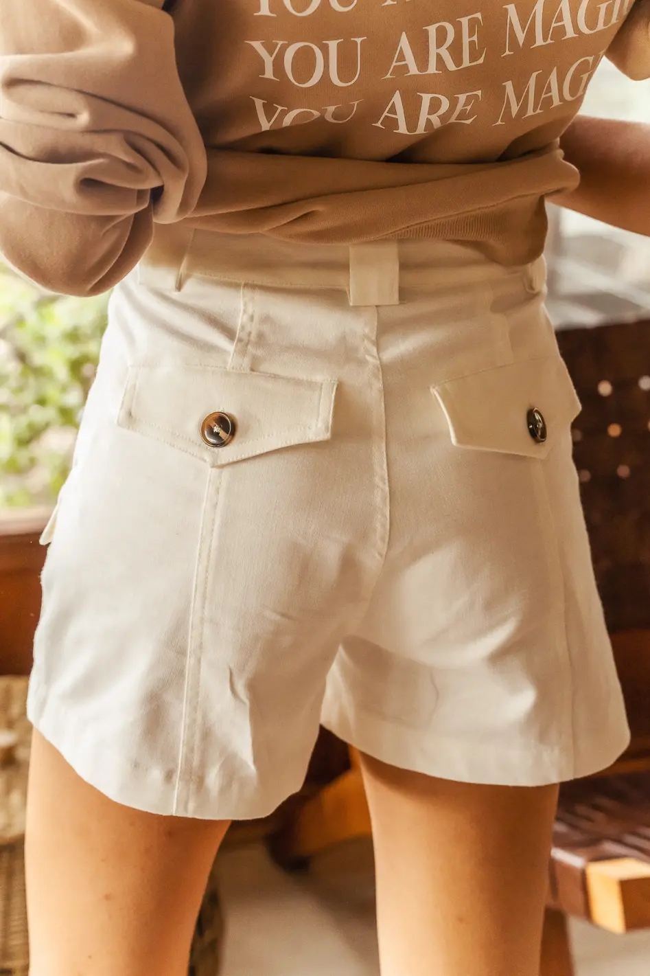 Scout Shorts in Off White - FINAL SALE - Image 5