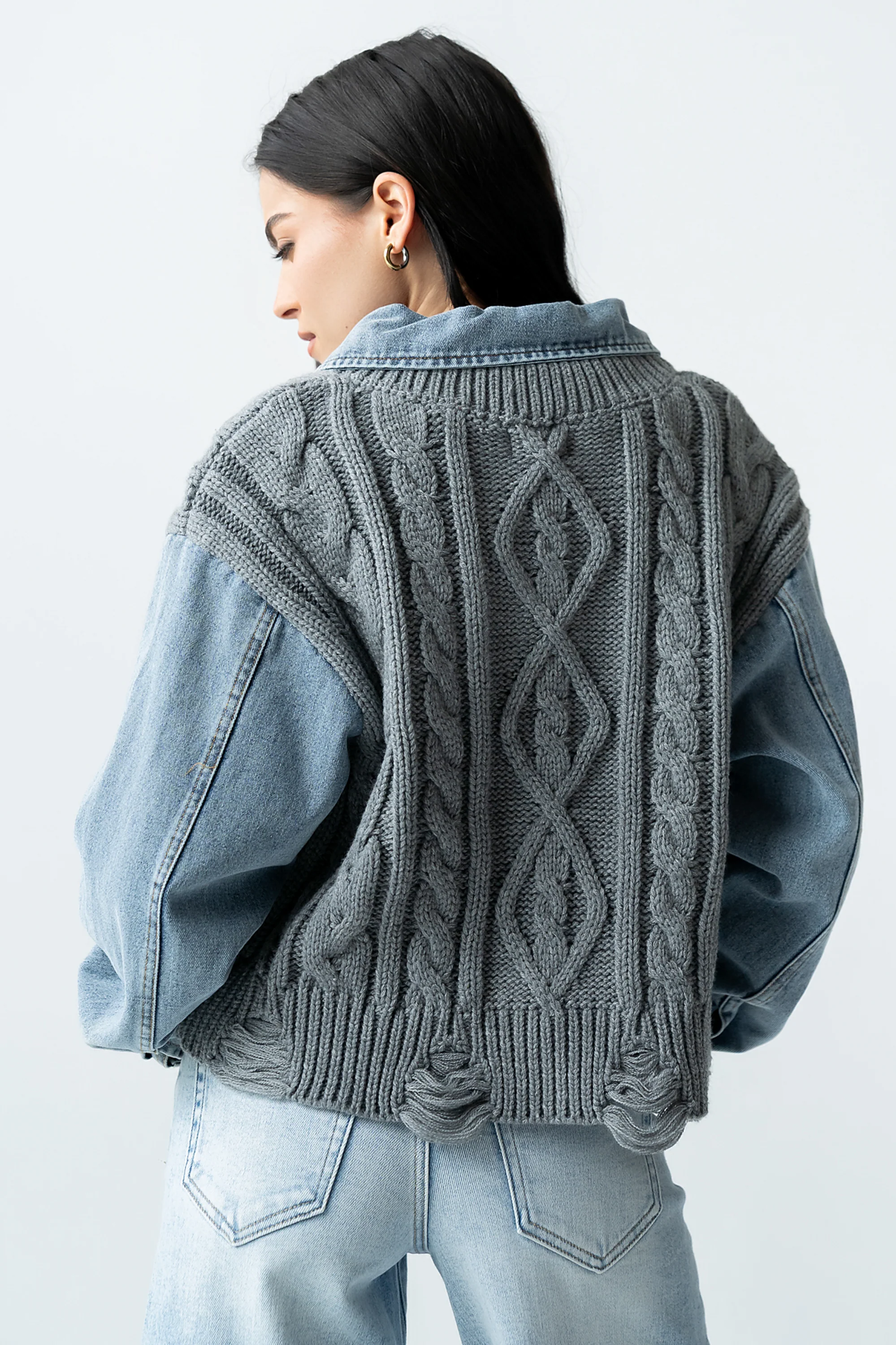 Selena Mixed Media Sweater - FINAL SALE - Image 5