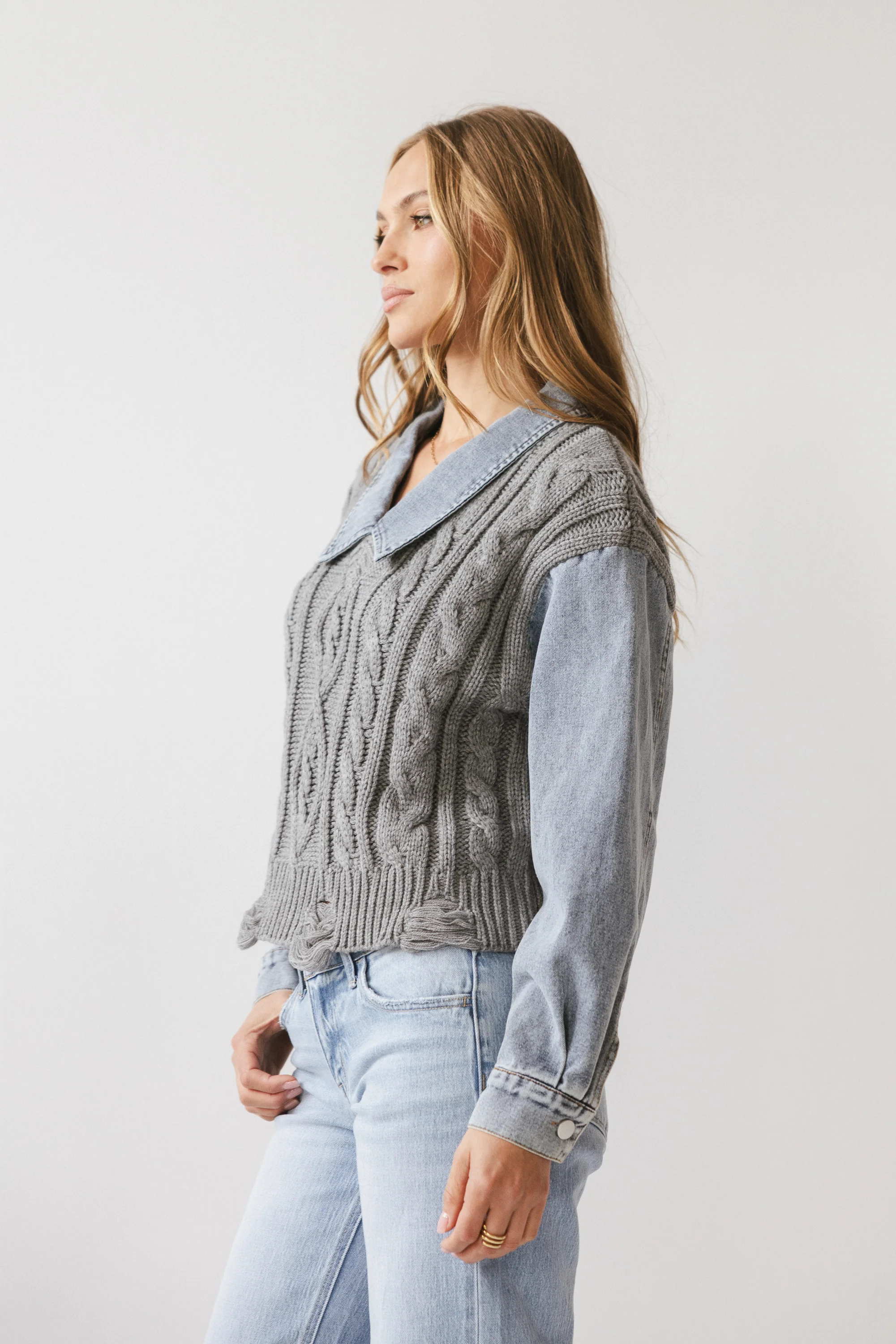 Selena Mixed Media Sweater - FINAL SALE - Image 7