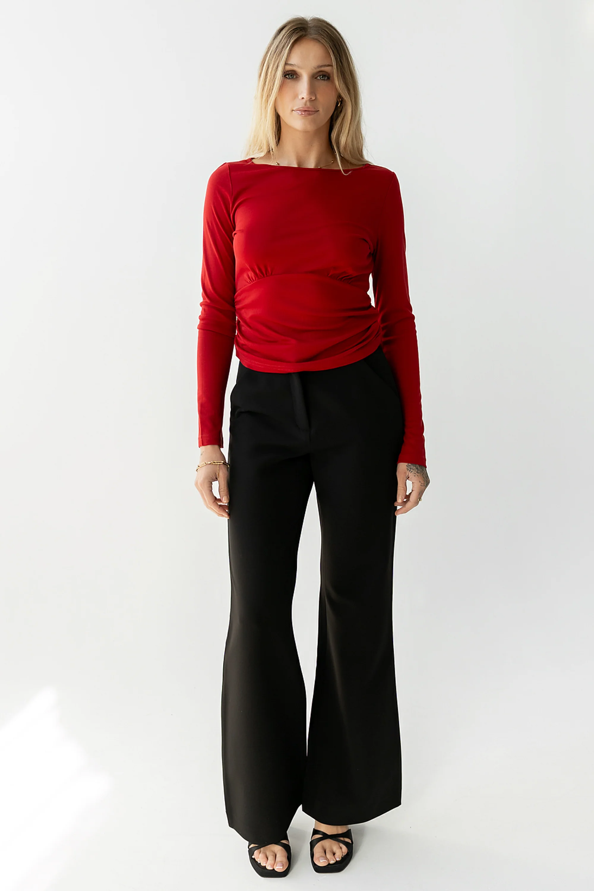 Selena Ruched Top in Red - FINAL SALE - Image 5