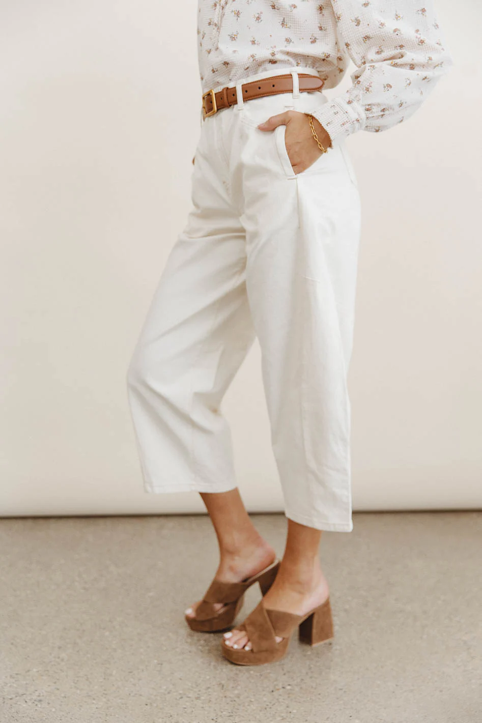 Sephrina Barrel Pants in Ecru - FINAL SALE - Image 4