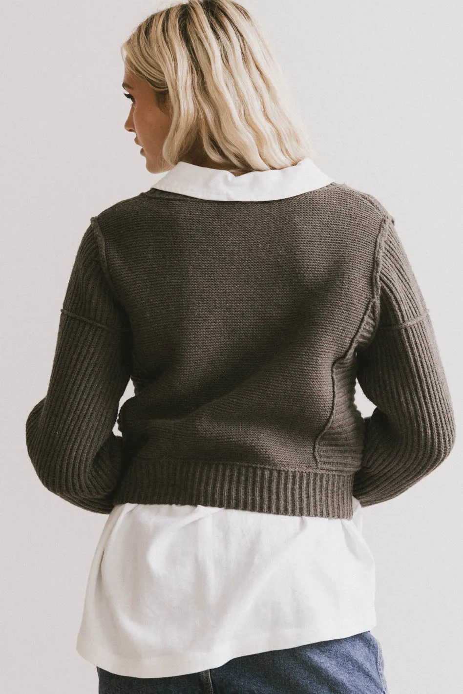 Serena Knit Sweater in Olive - FINAL SALE - Image 4