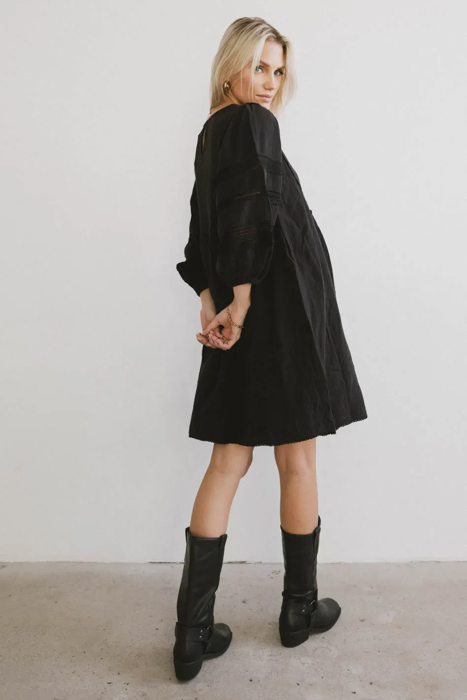 Serendipity Embroidered Midi Dress in Black - FINAL SALE - Image 3