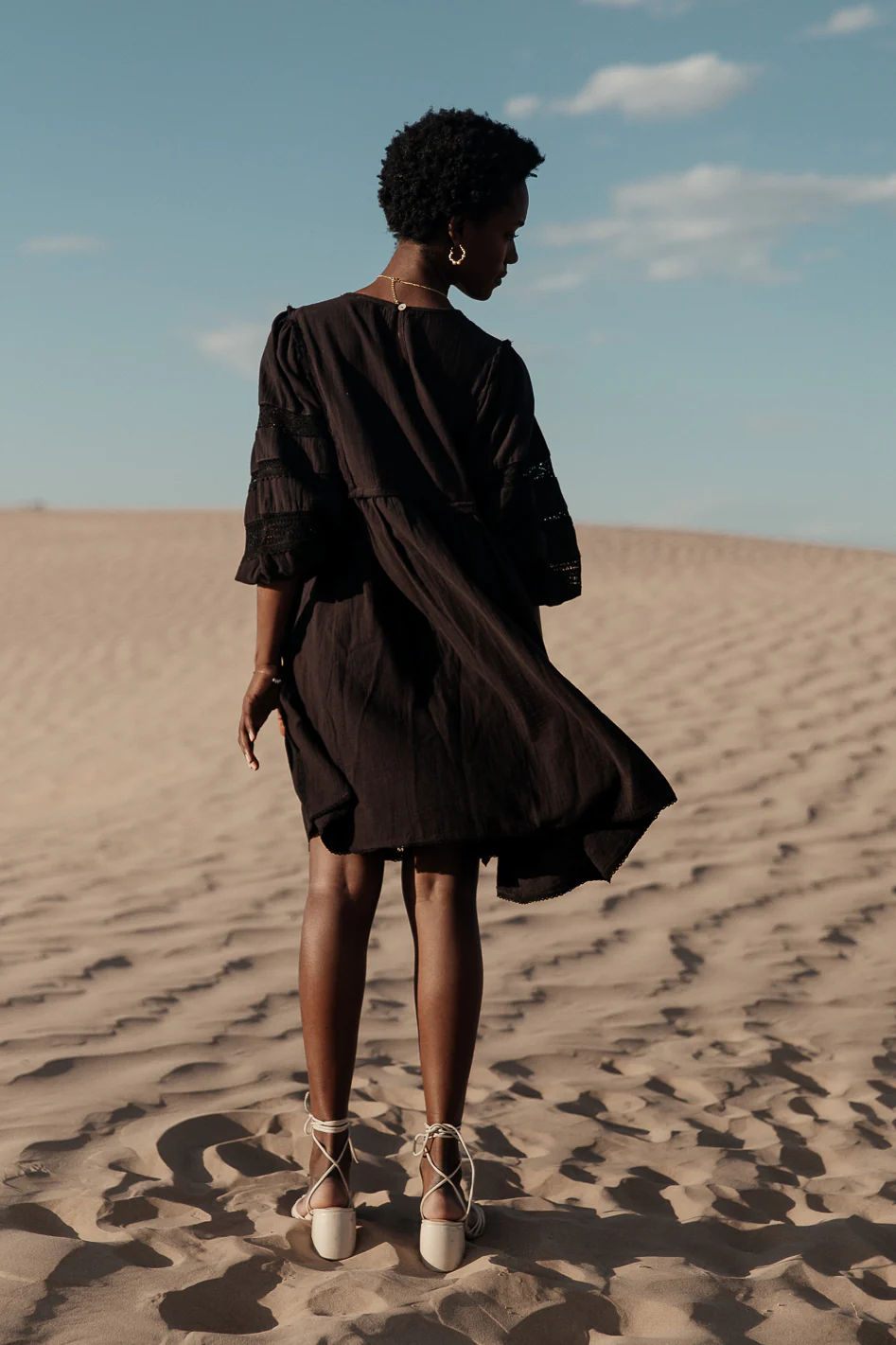 Serendipity Embroidered Midi Dress in Black - FINAL SALE - Image 6