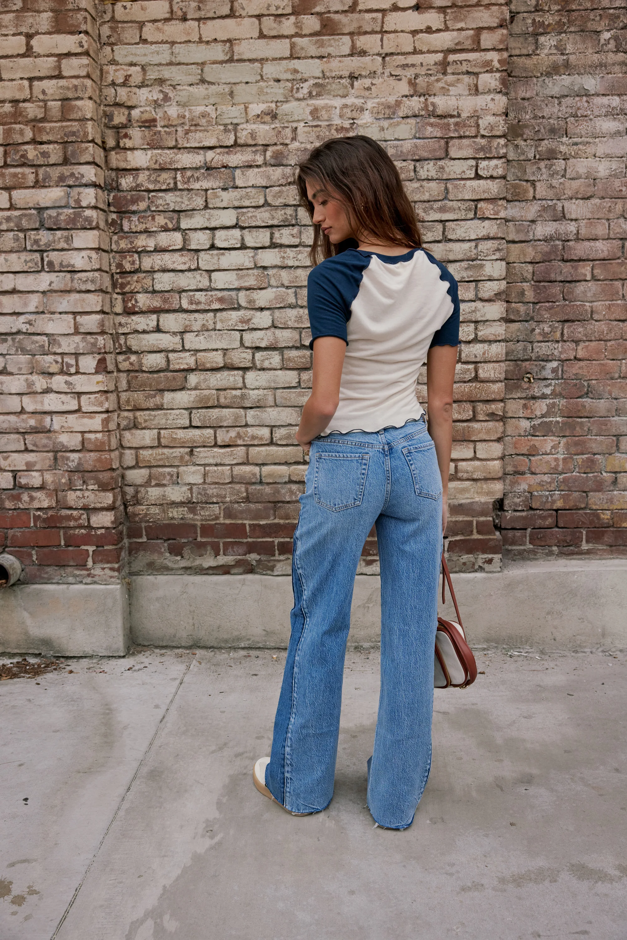 Serra Contrast Top in Navy - FINAL SALE - Image 2