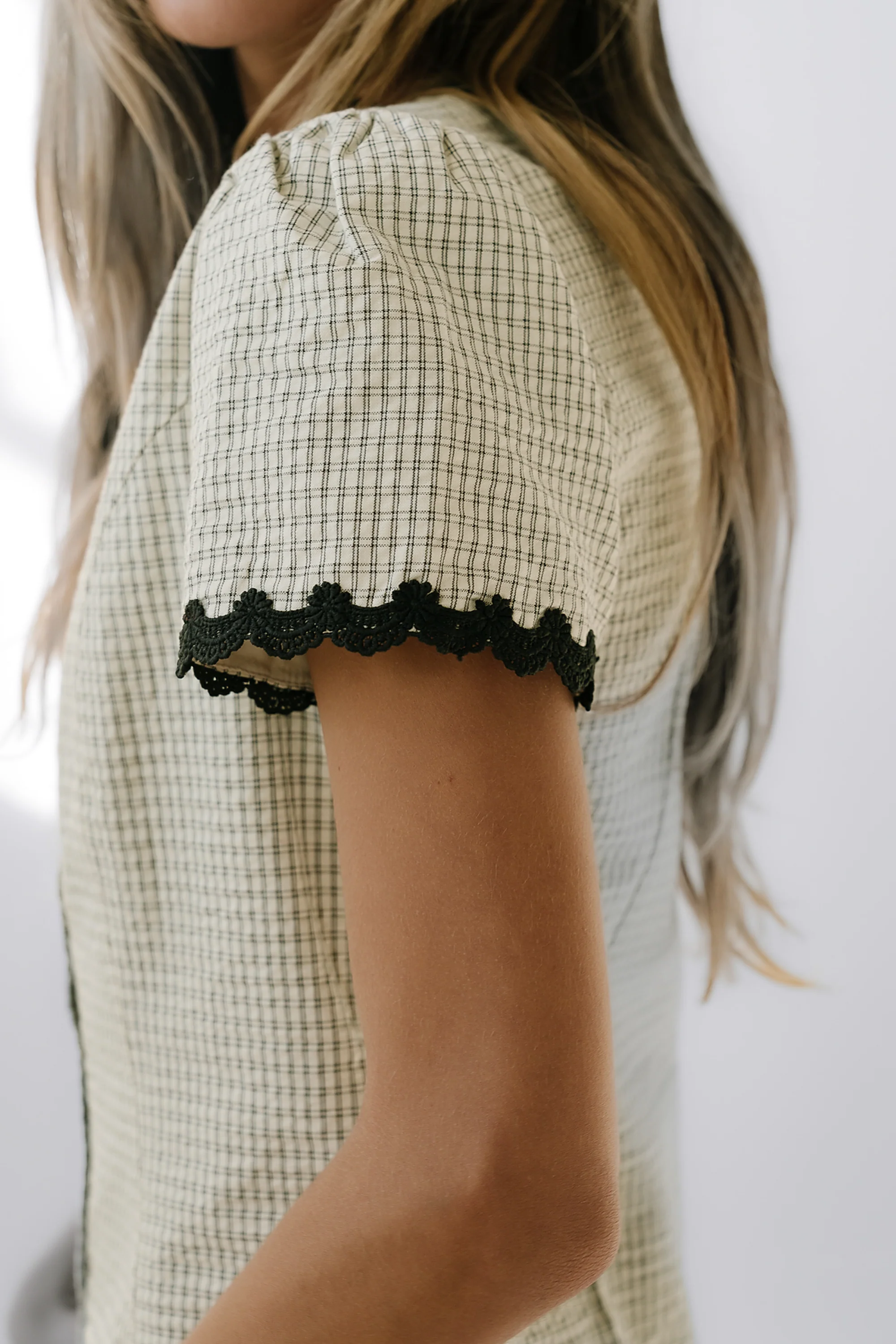 Serra Lace Trim Blouse in Ivory - Image 5