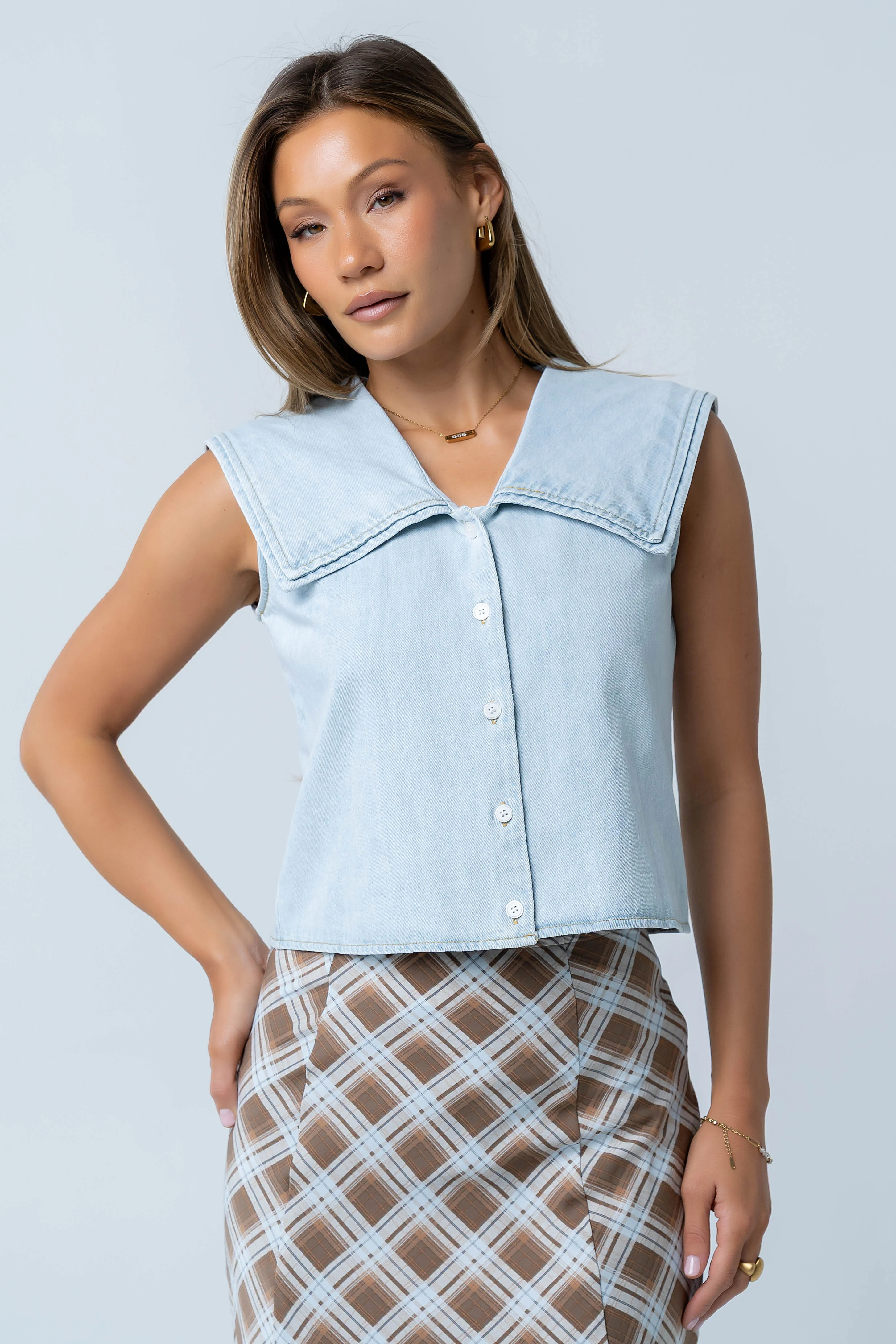 Shayla Denim Blouse - Image 12