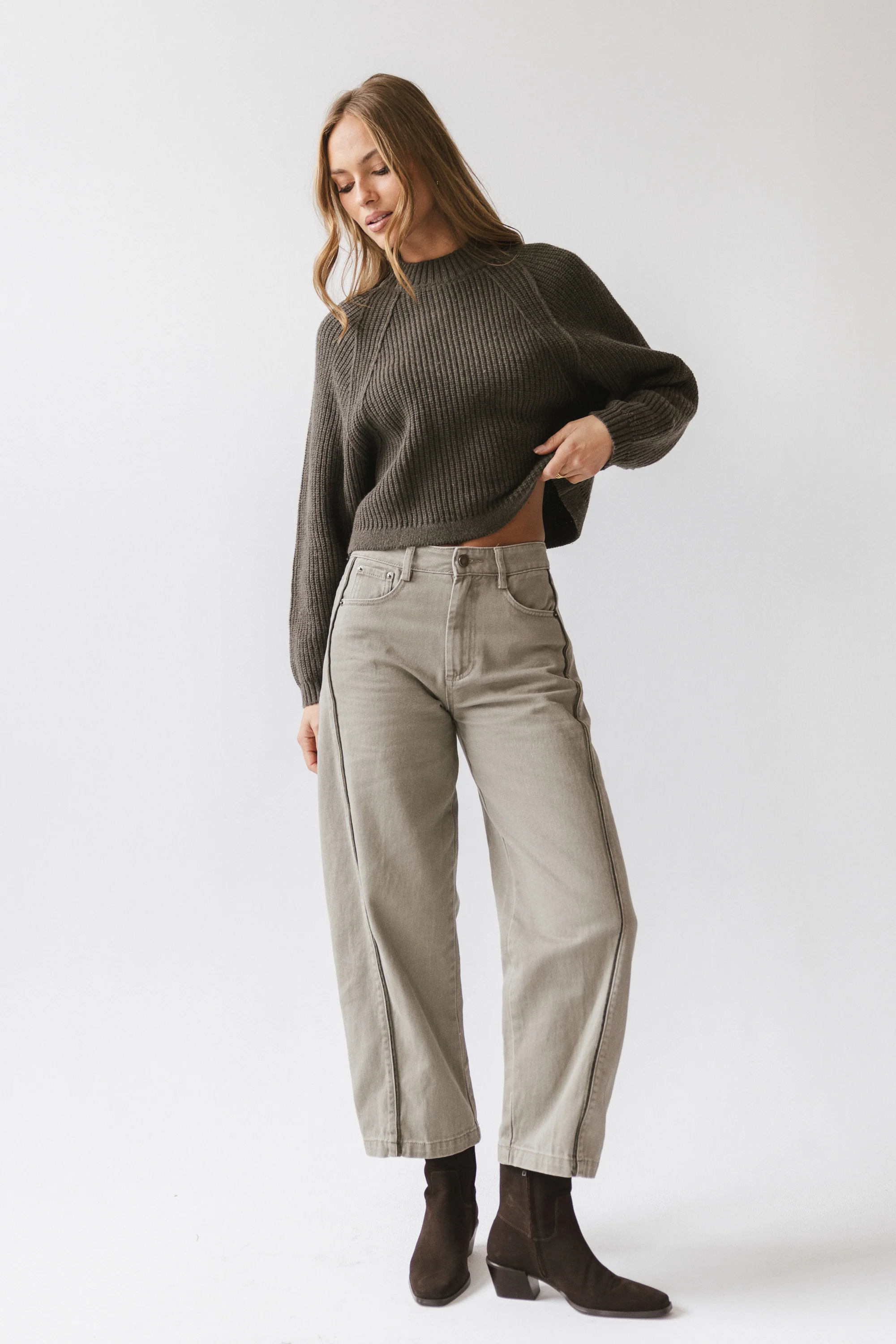 Shayla Knit Sweater in Charcoal - FINAL SALE - Image 5