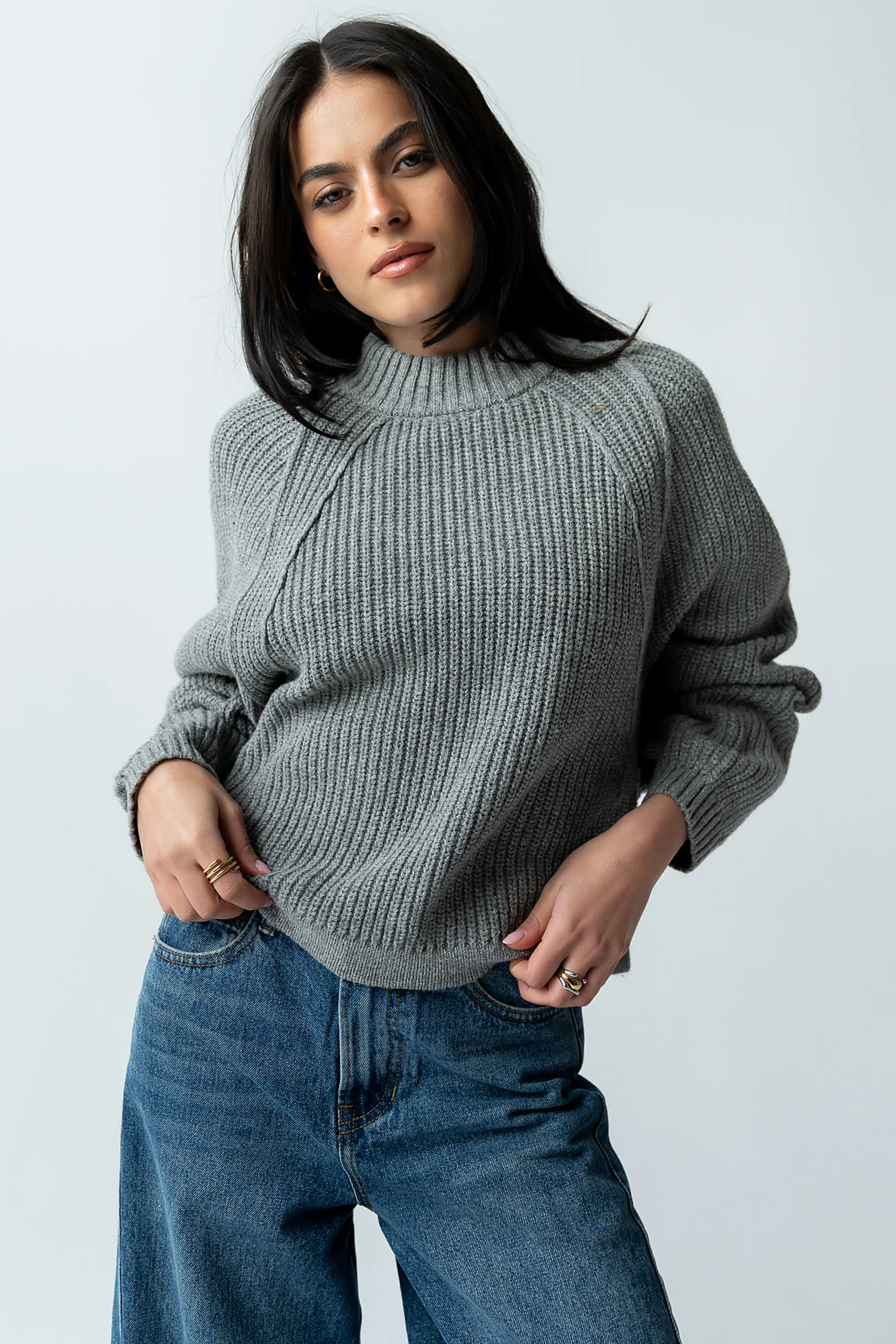 Shayla Knit Sweater in Grey - FINAL SALE - Image 2