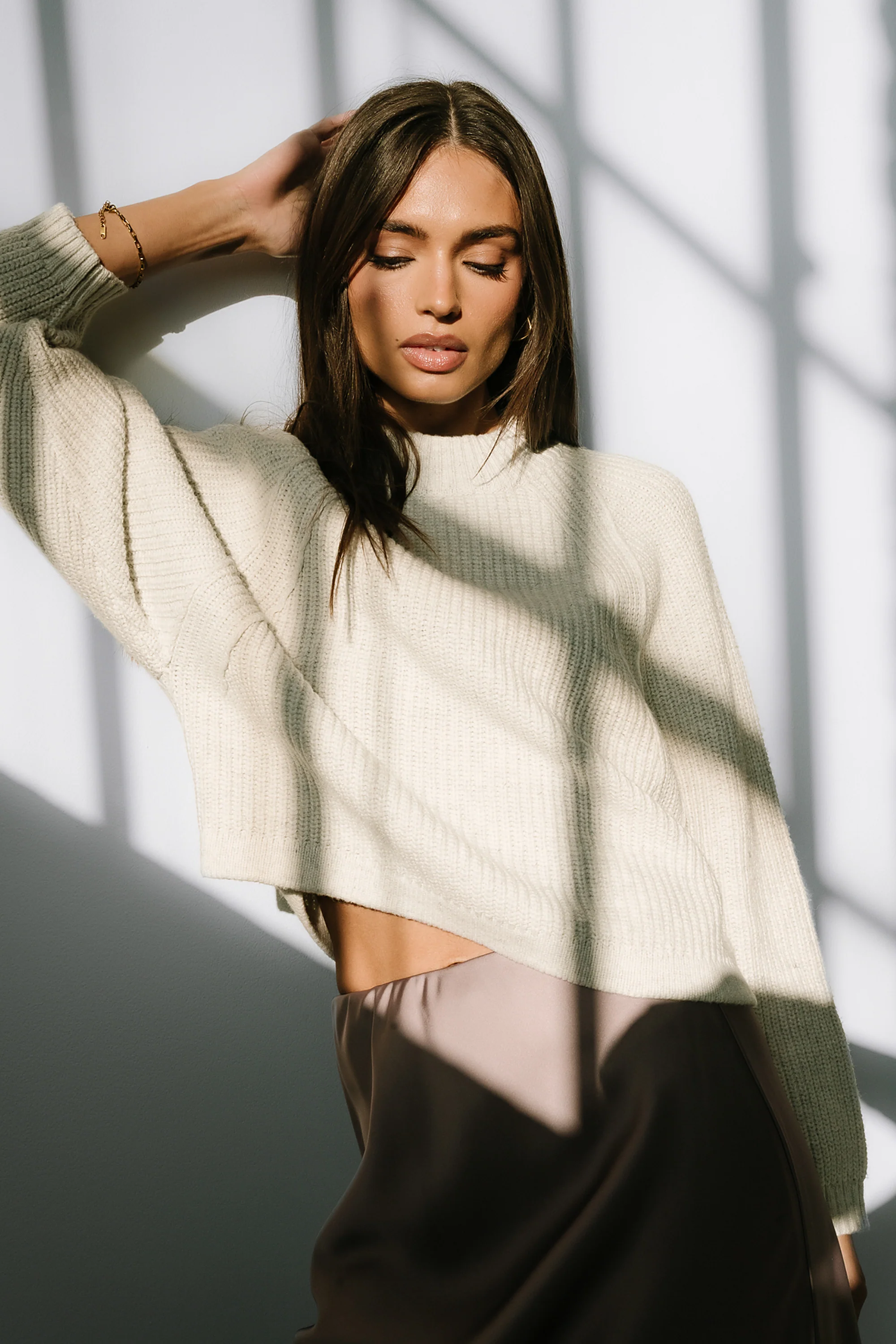 Shayla Knit Sweater in Ivory - FINAL SALE - Image 4
