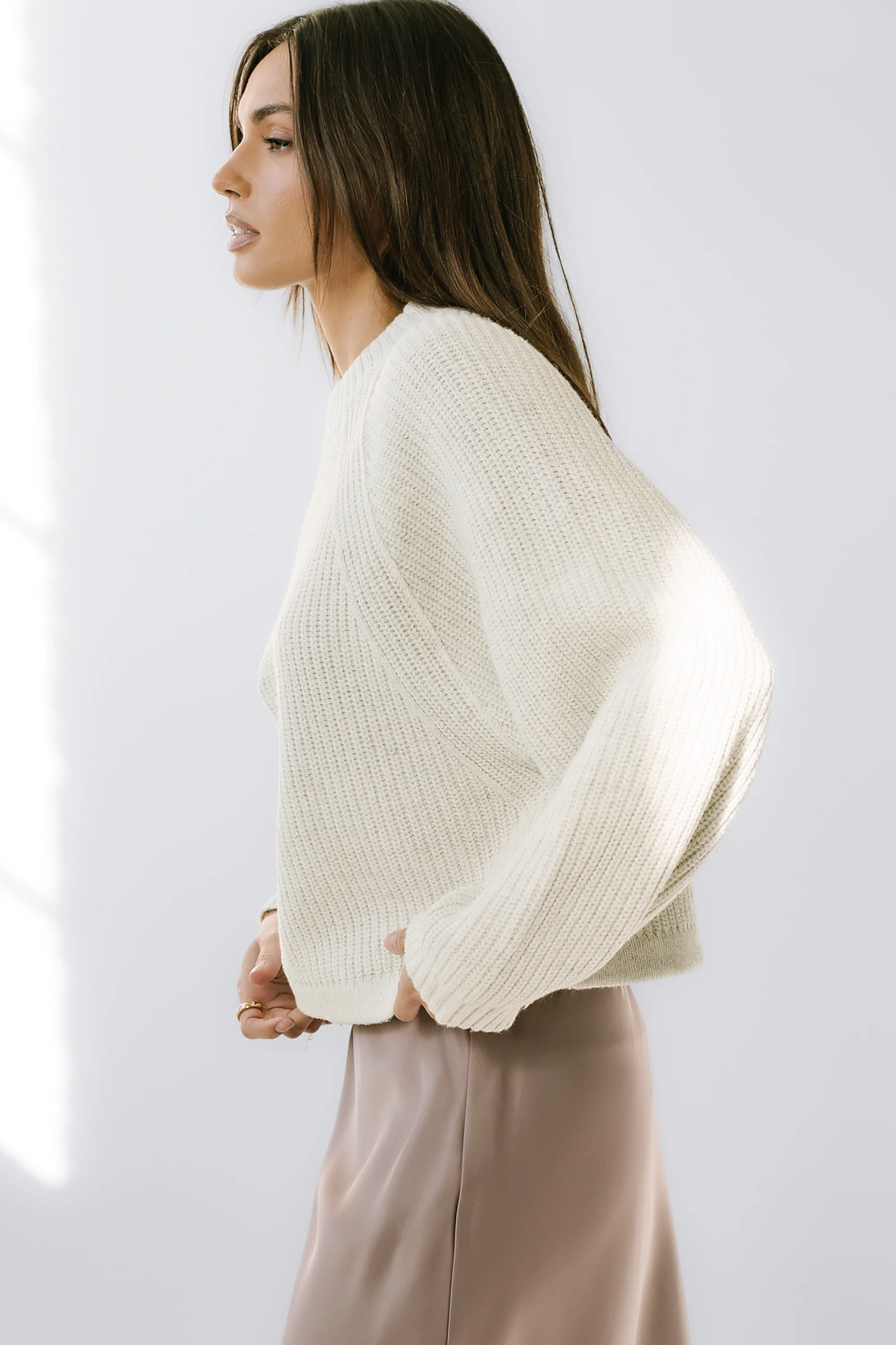 Shayla Knit Sweater in Ivory - FINAL SALE - Image 7