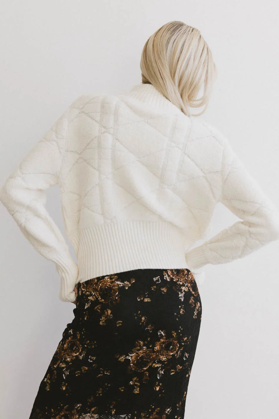 Sheena Quilted Jacket in Ivory - FINAL SALE - Image 3