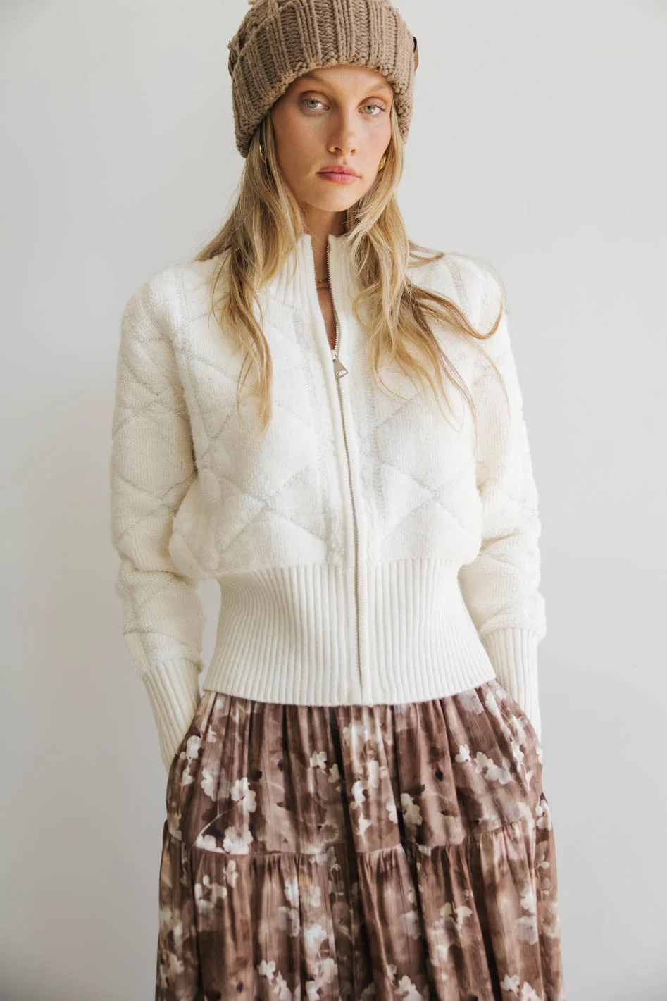 Sheena Quilted Jacket in Ivory - FINAL SALE - Image 7