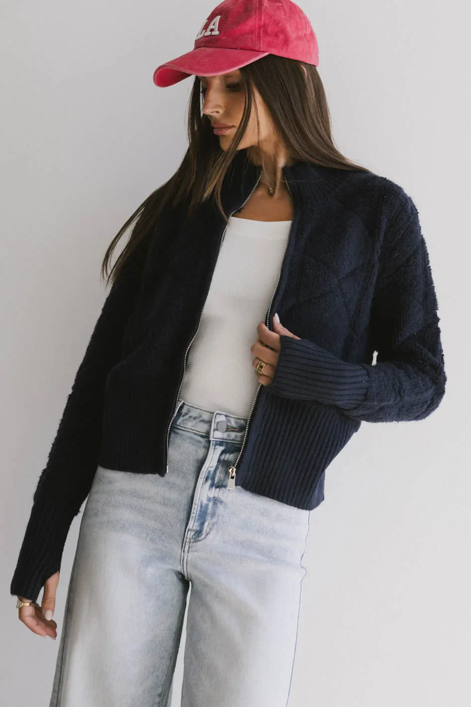 Sheena Quilted Jacket in Navy - FINAL SALE - Image 2