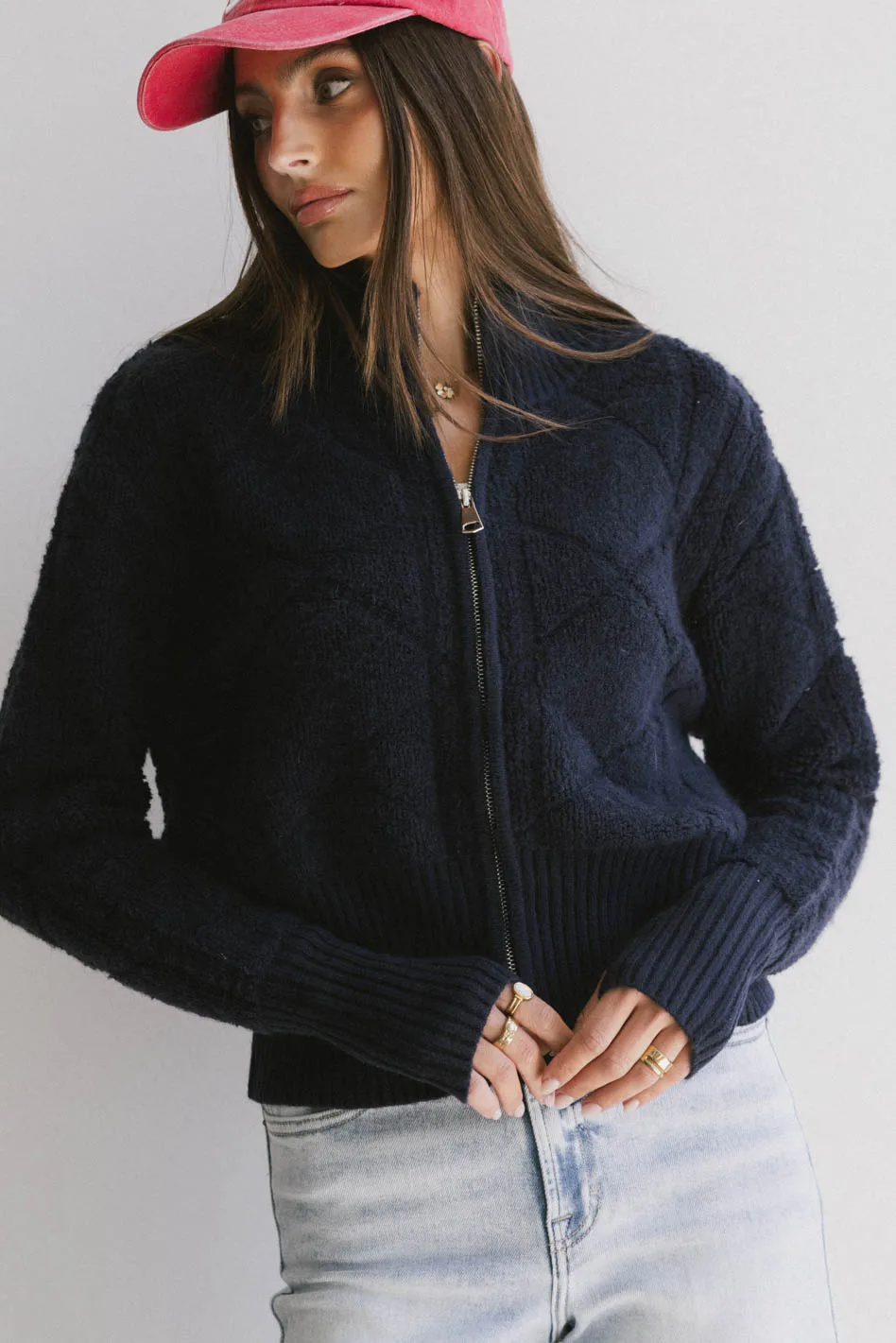 Sheena Quilted Jacket in Navy - FINAL SALE - Image 4