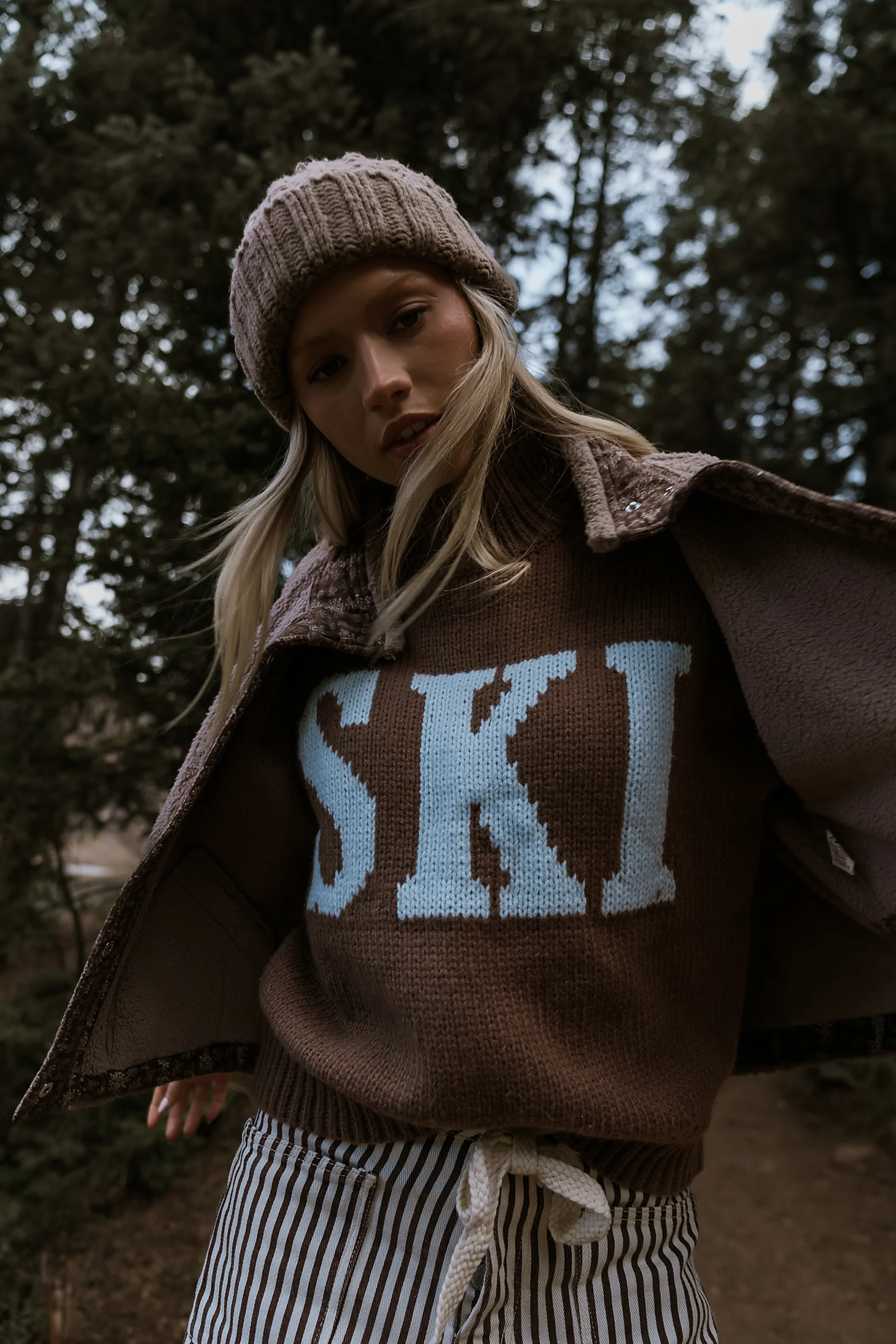 Ski Knit Sweater in Brown - FINAL SALE - Image 2