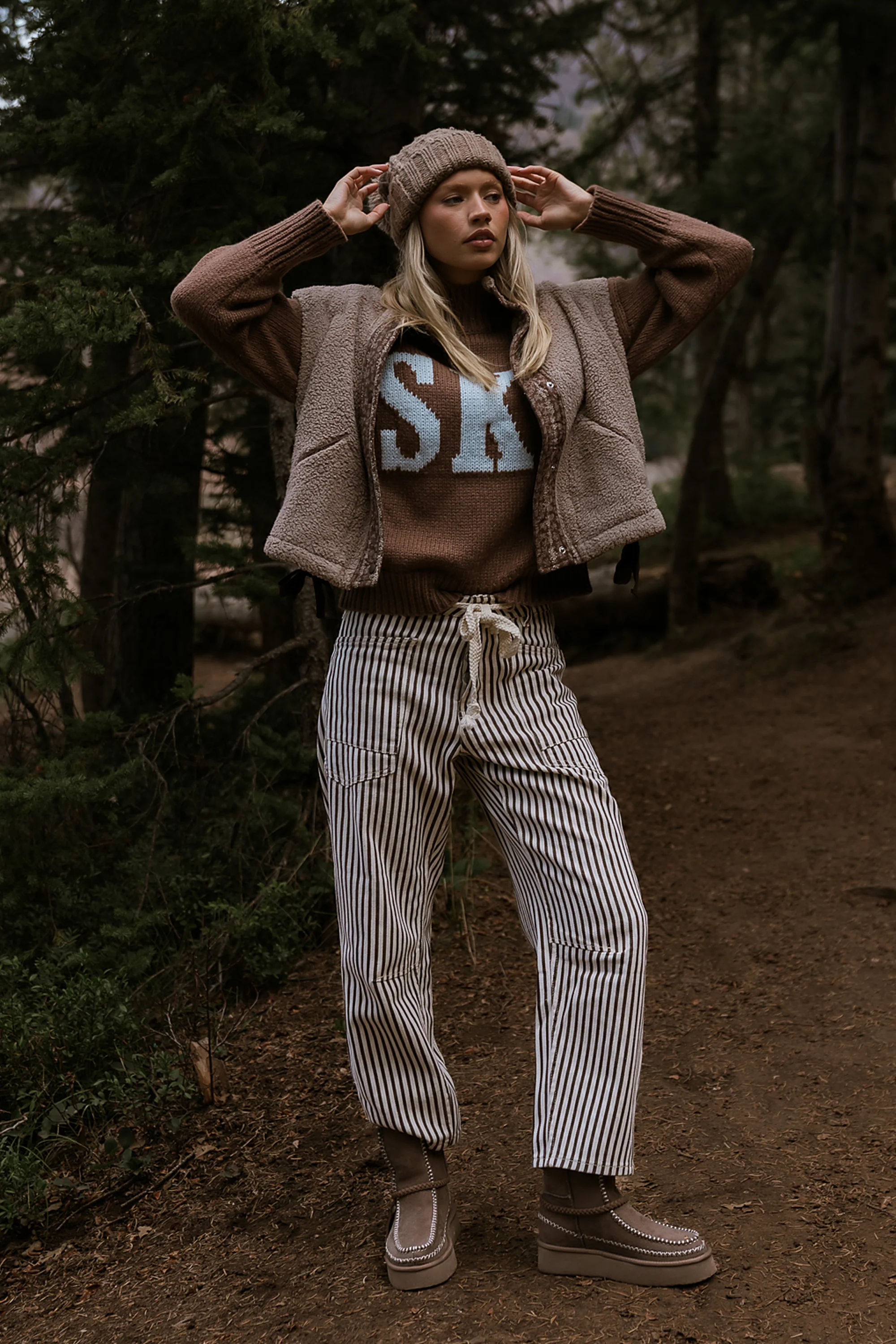 Ski Knit Sweater in Brown - FINAL SALE - Image 4