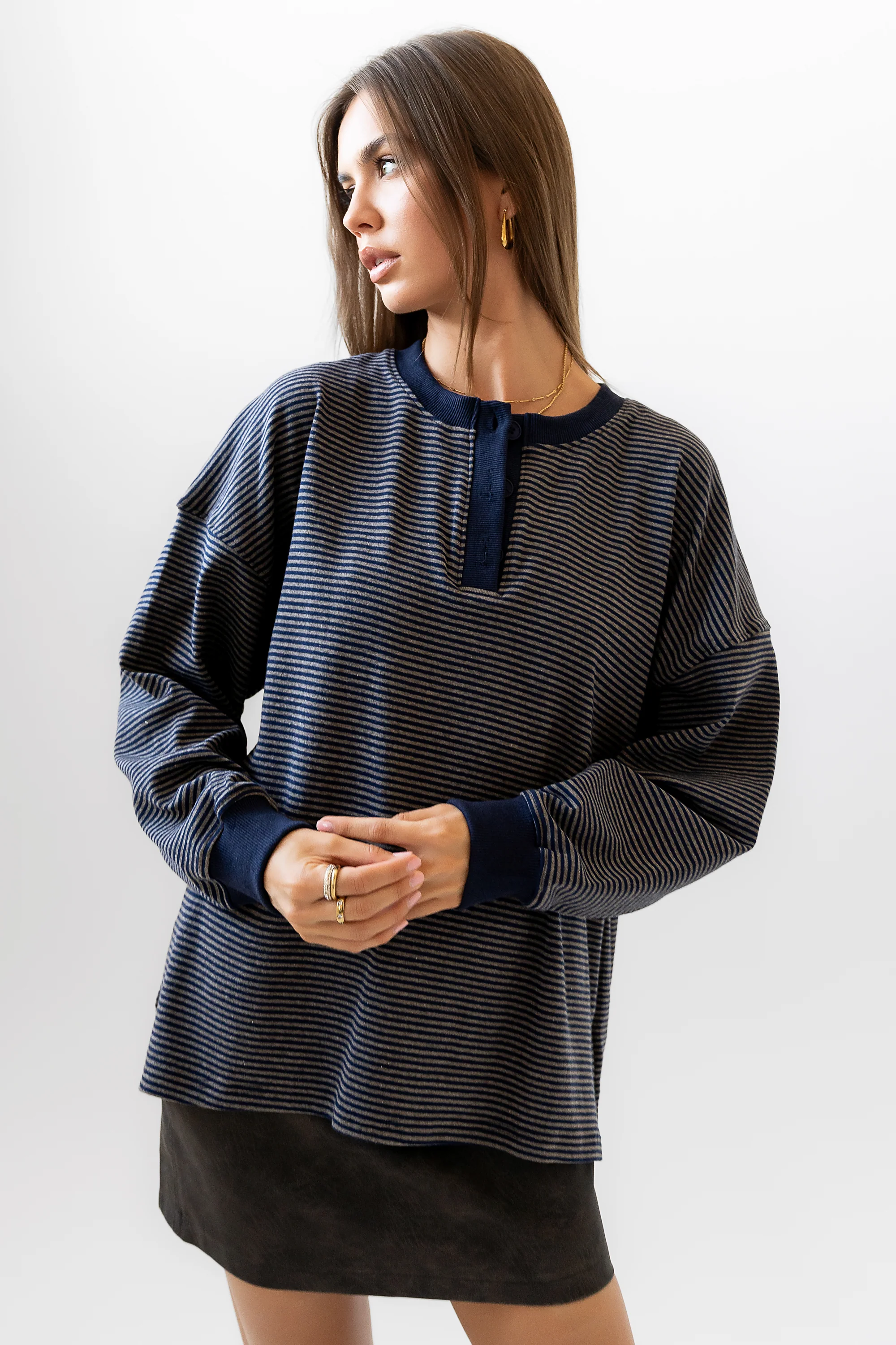 Skye Oversized Striped Top - FINAL SALE - Image 5