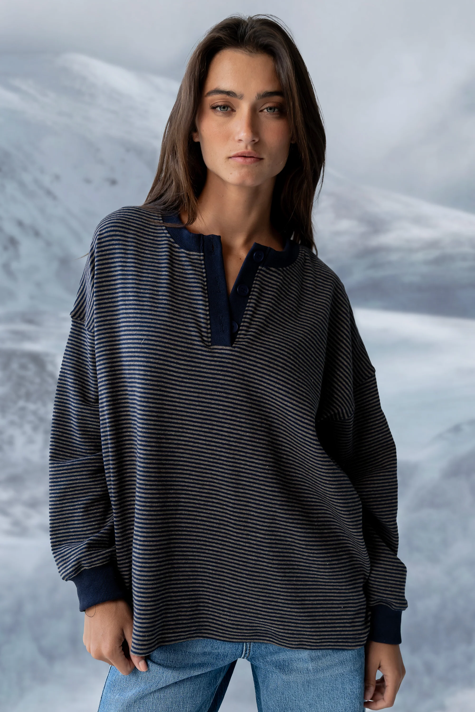 Skye Oversized Striped Top - FINAL SALE - Image 6