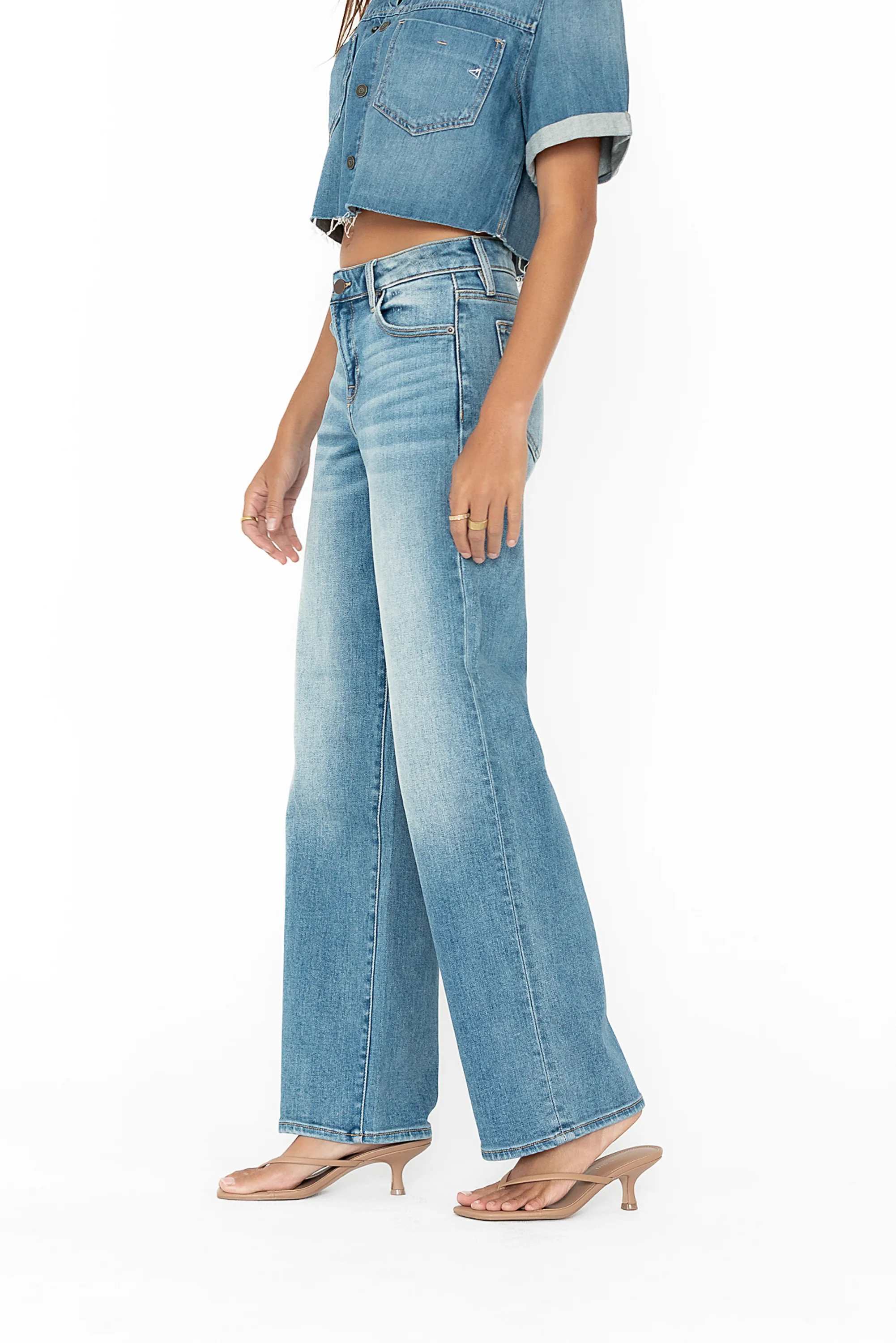 Sloane Wide Leg Jeans in Medium Wash - Image 2