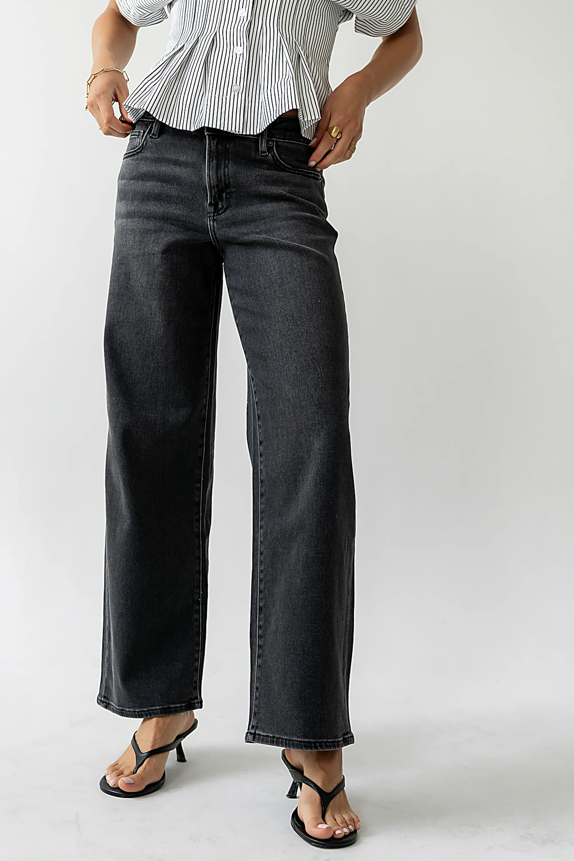 Sloane Wide Leg Jeans in Black - Image 3