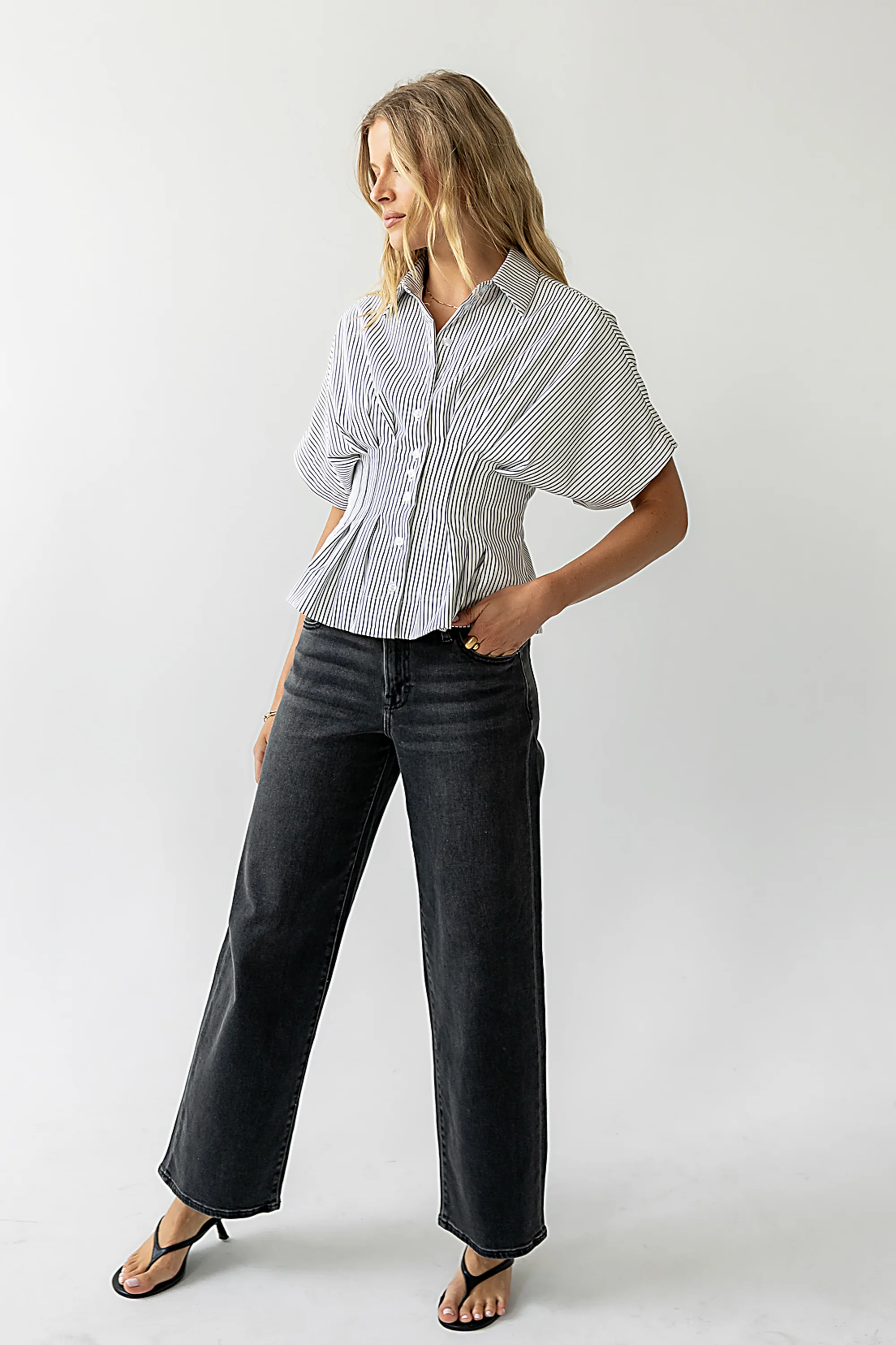 Sloane Wide Leg Jeans in Black - Image 4