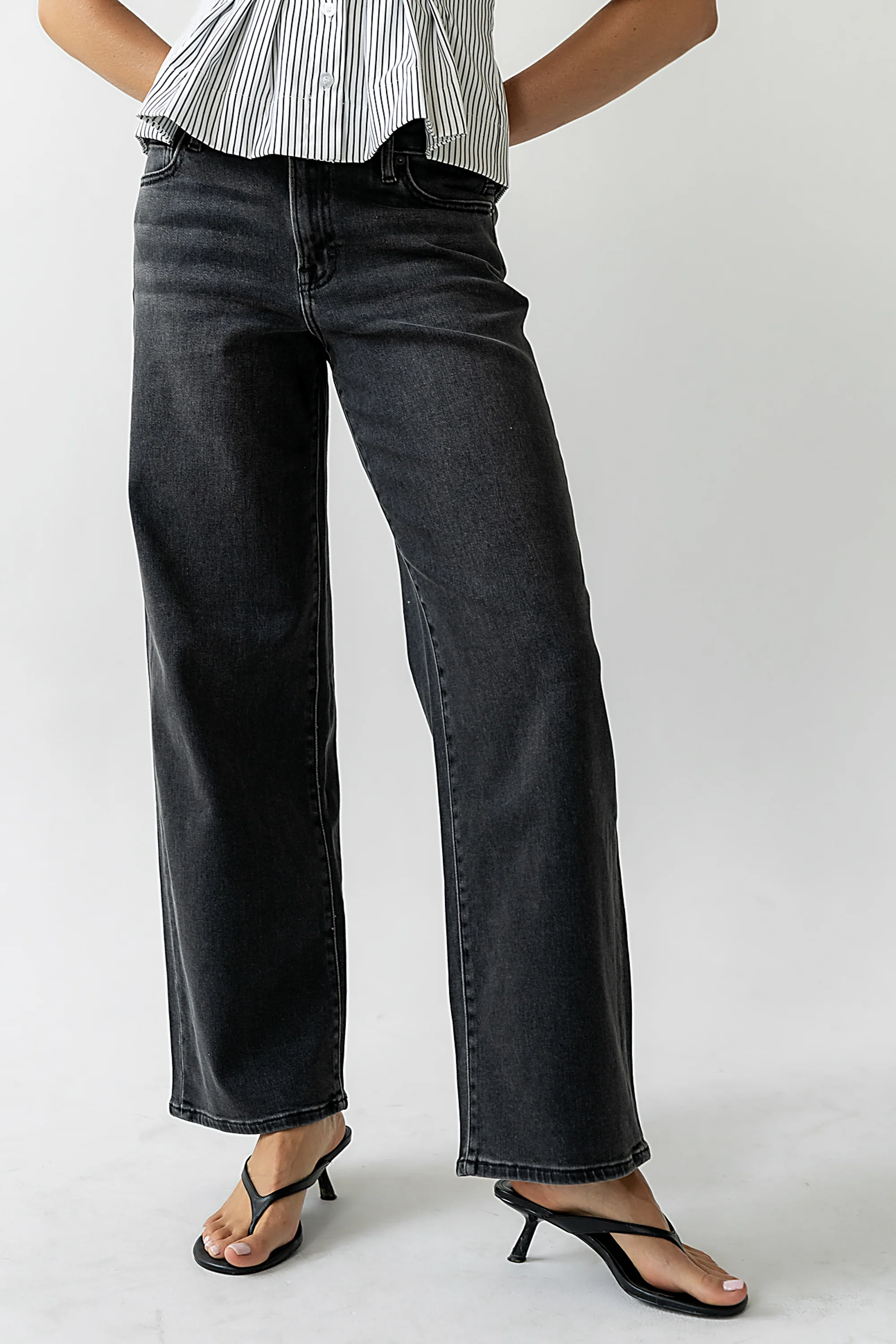 Sloane Wide Leg Jeans in Black - Image 6