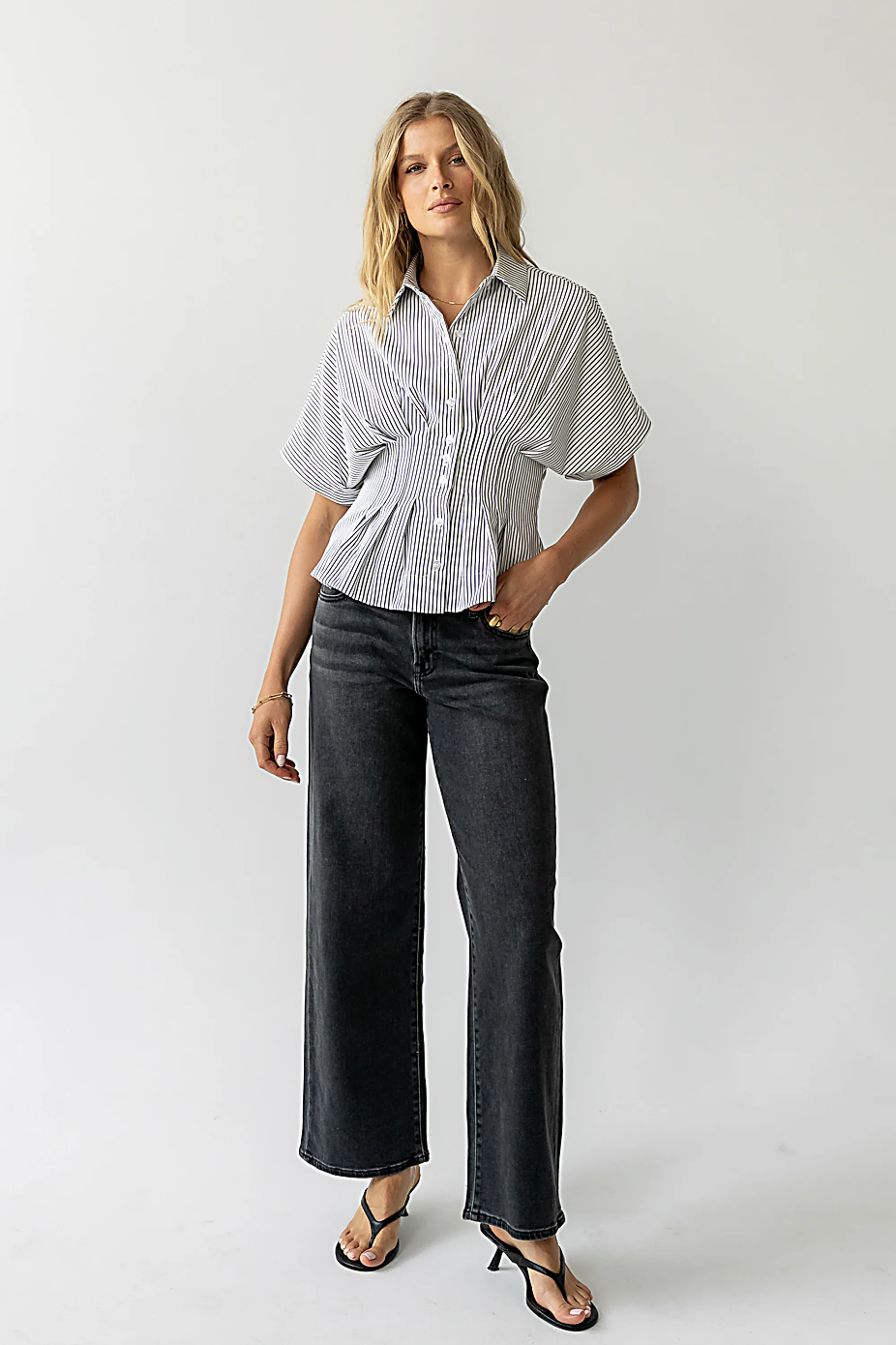 Sloane Wide Leg Jeans in Black - Image 8