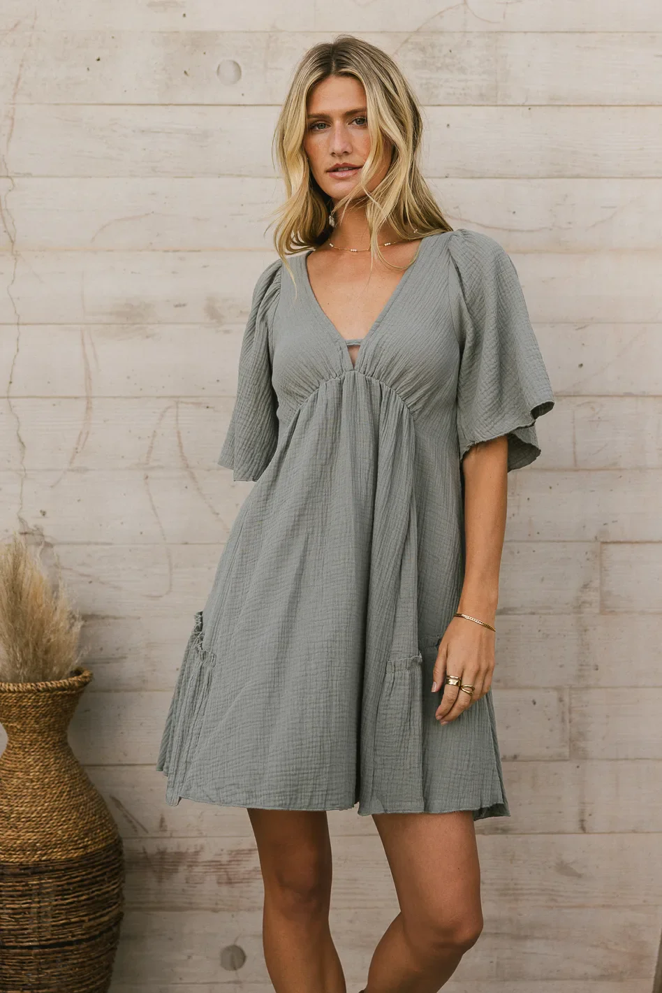 Slow It Down Mini Dress in Sage - FINAL SALE - Image 5