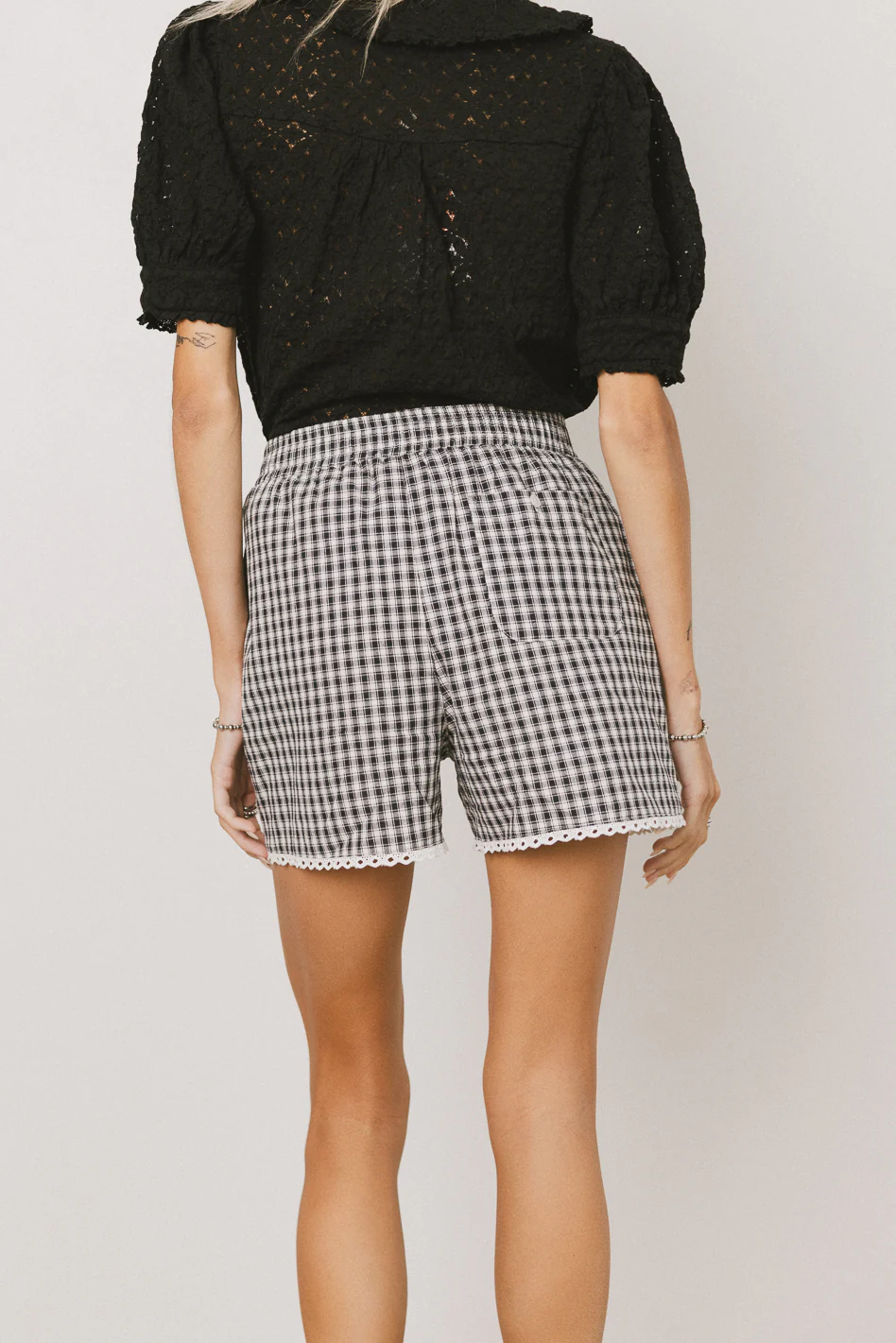 Sofia Gingham Shorts in Navy - FINAL SALE - Image 6