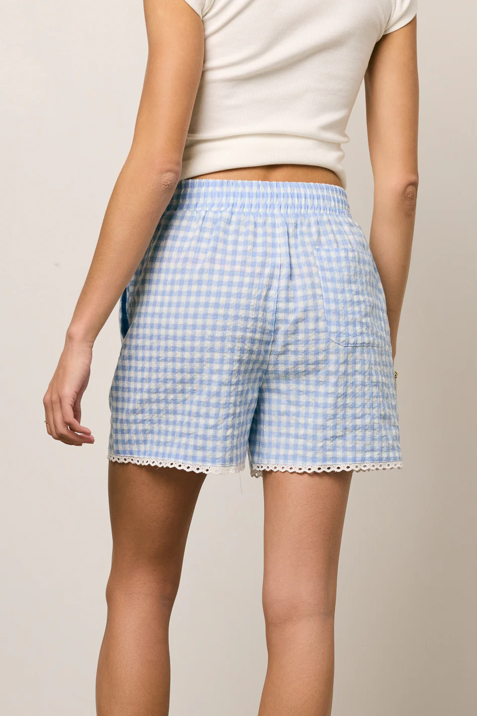 Sofia Gingham Shorts in Blue - FINAL SALE - Image 5