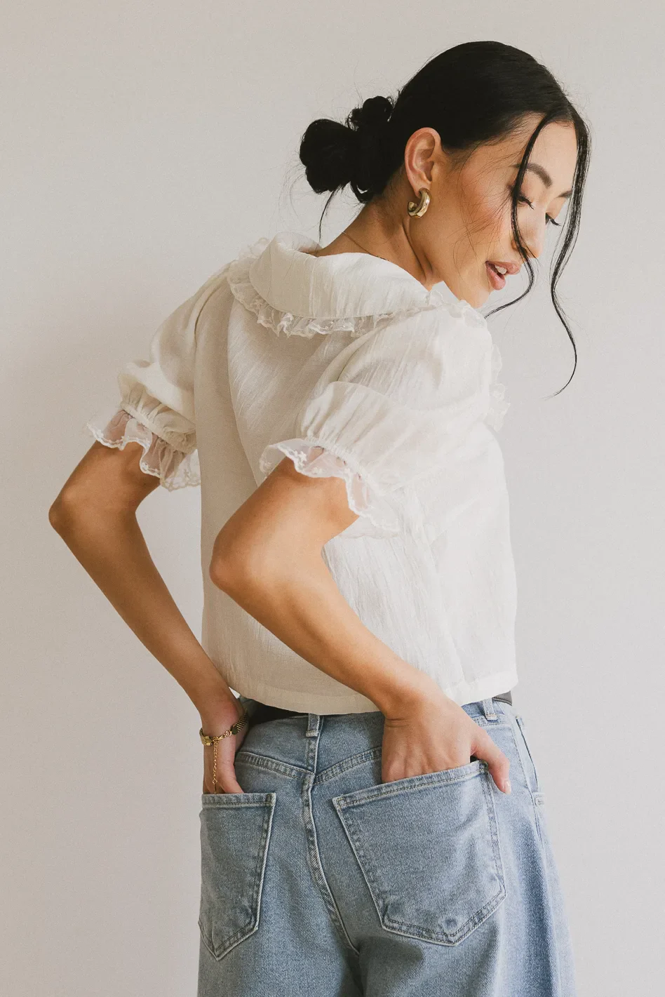 Sophia Lace Trim Blouse - Image 4