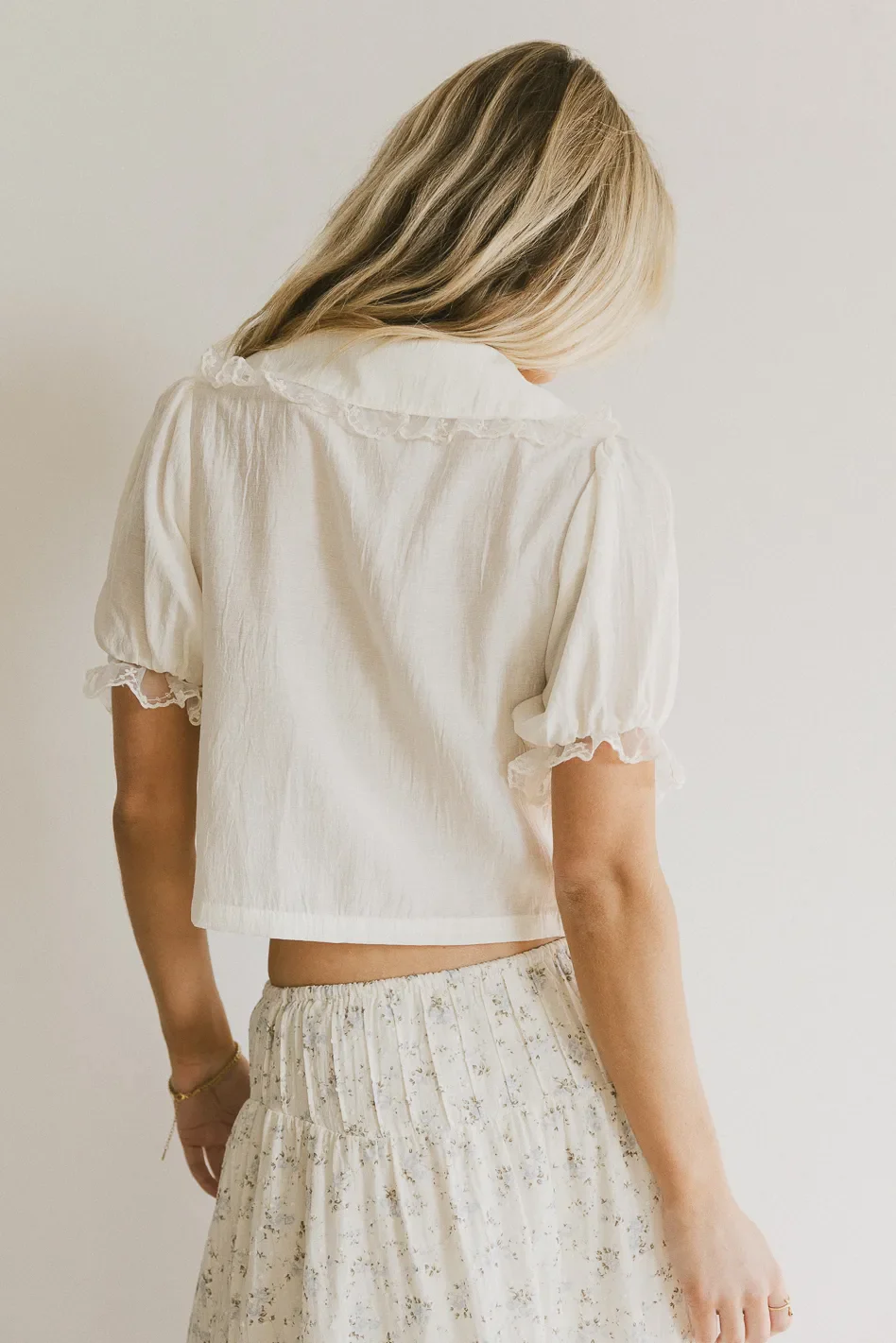 Sophia Lace Trim Blouse - Image 6