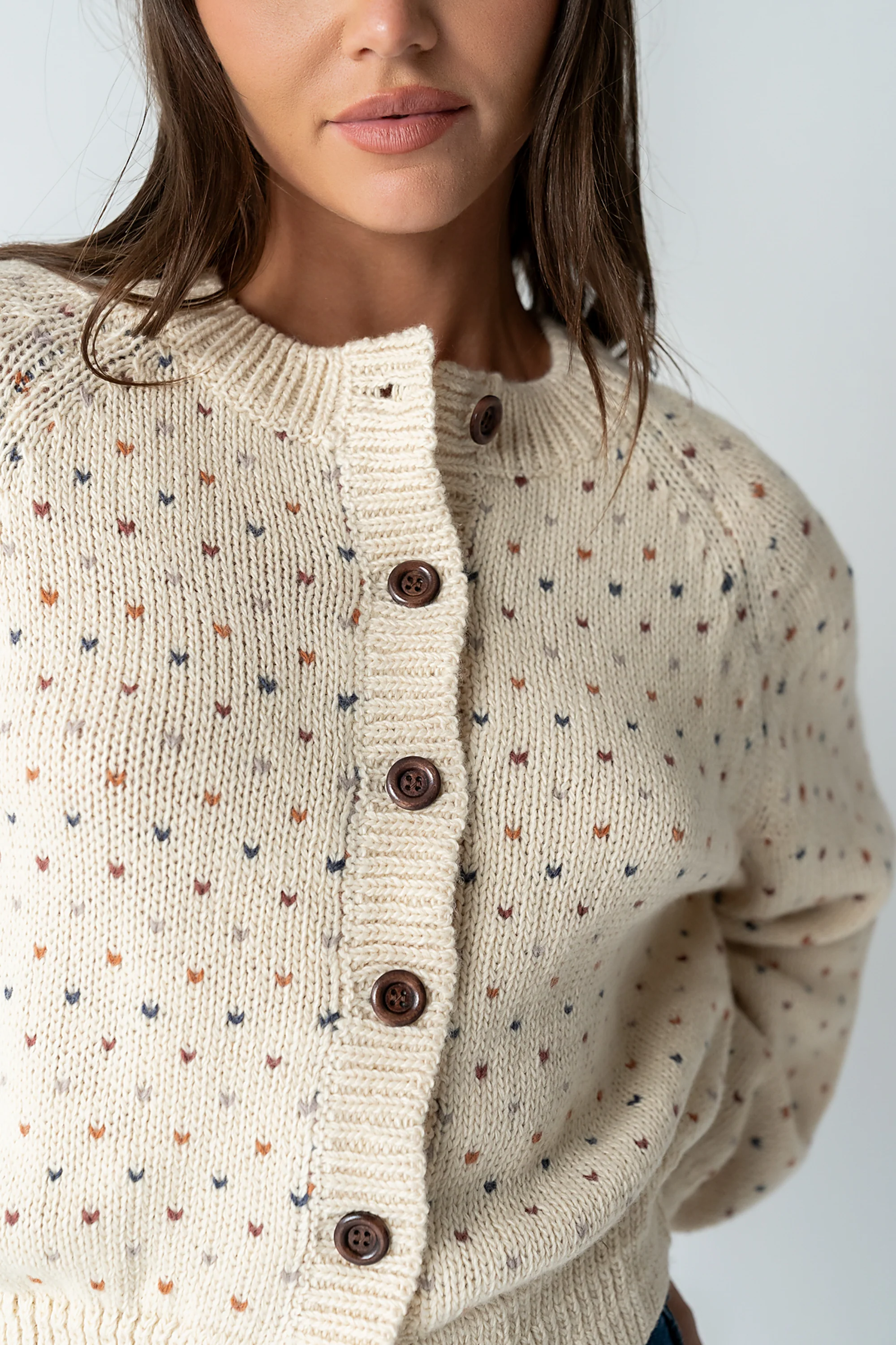 Sophie Knit Cardigan in Beige - FINAL SALE - Image 3