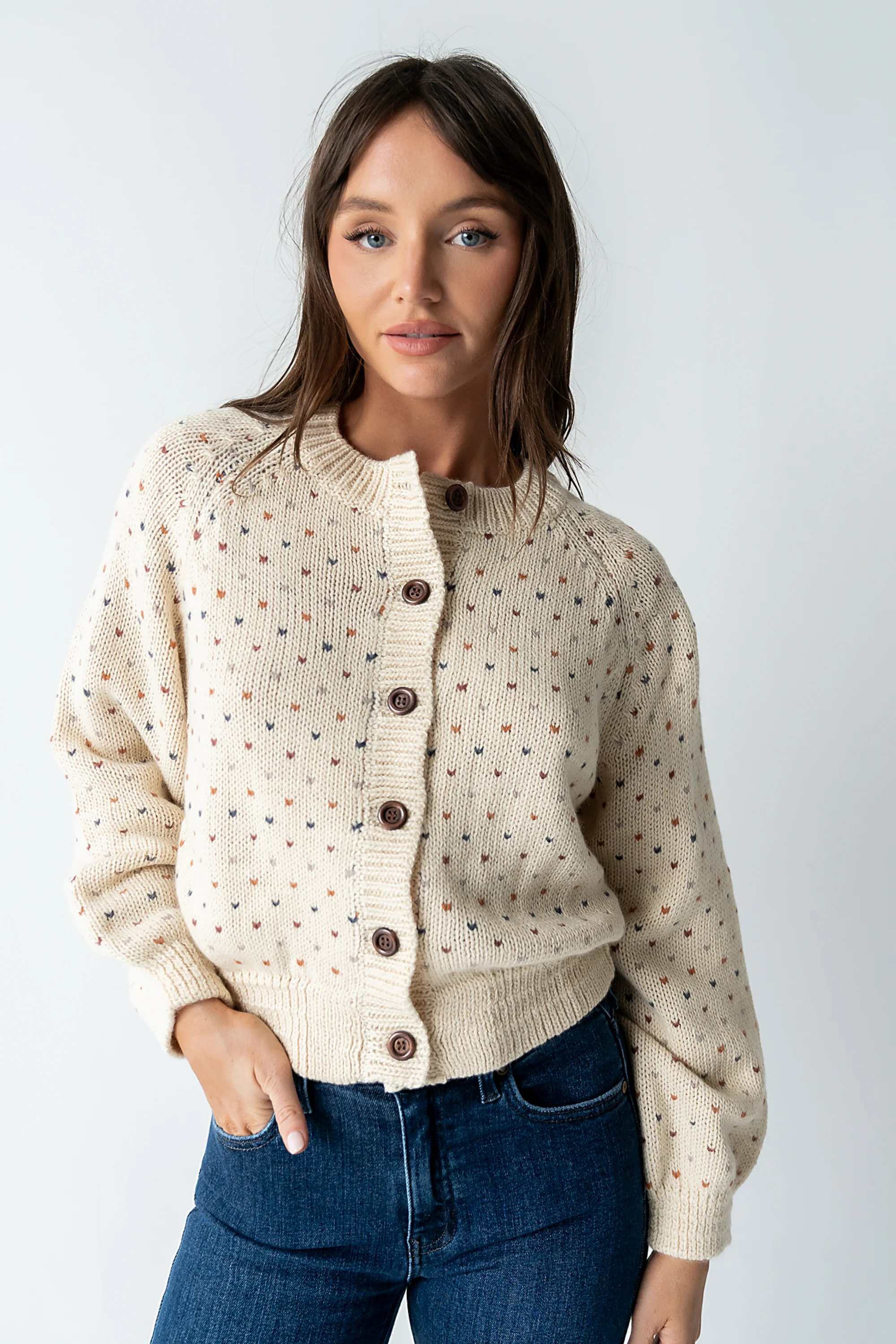 Sophie Knit Cardigan in Beige - FINAL SALE - Image 4