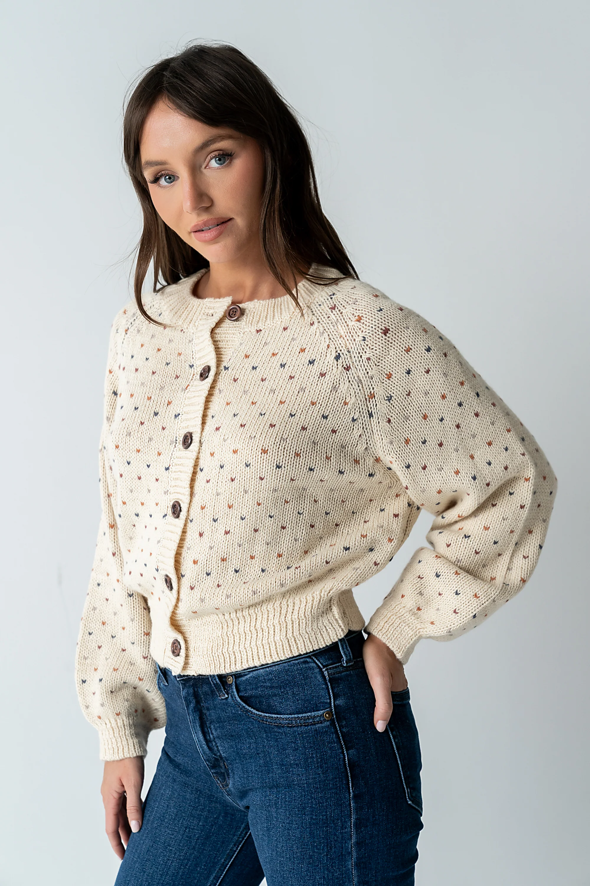 Sophie Knit Cardigan in Beige - FINAL SALE - Image 5