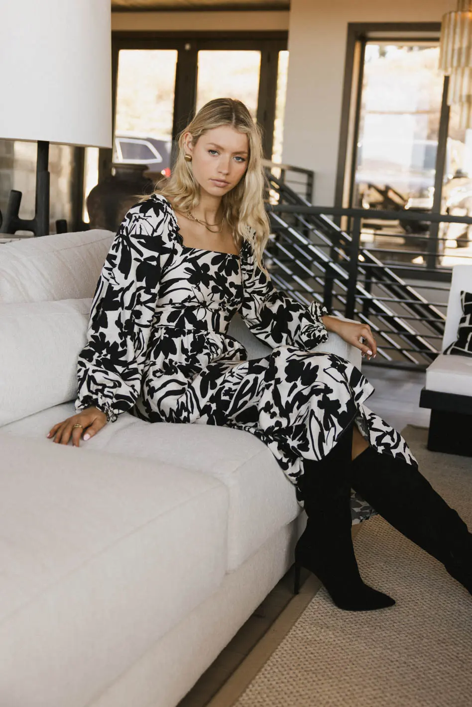 Soren Midi Dress in Black - FINAL SALE - Image 4