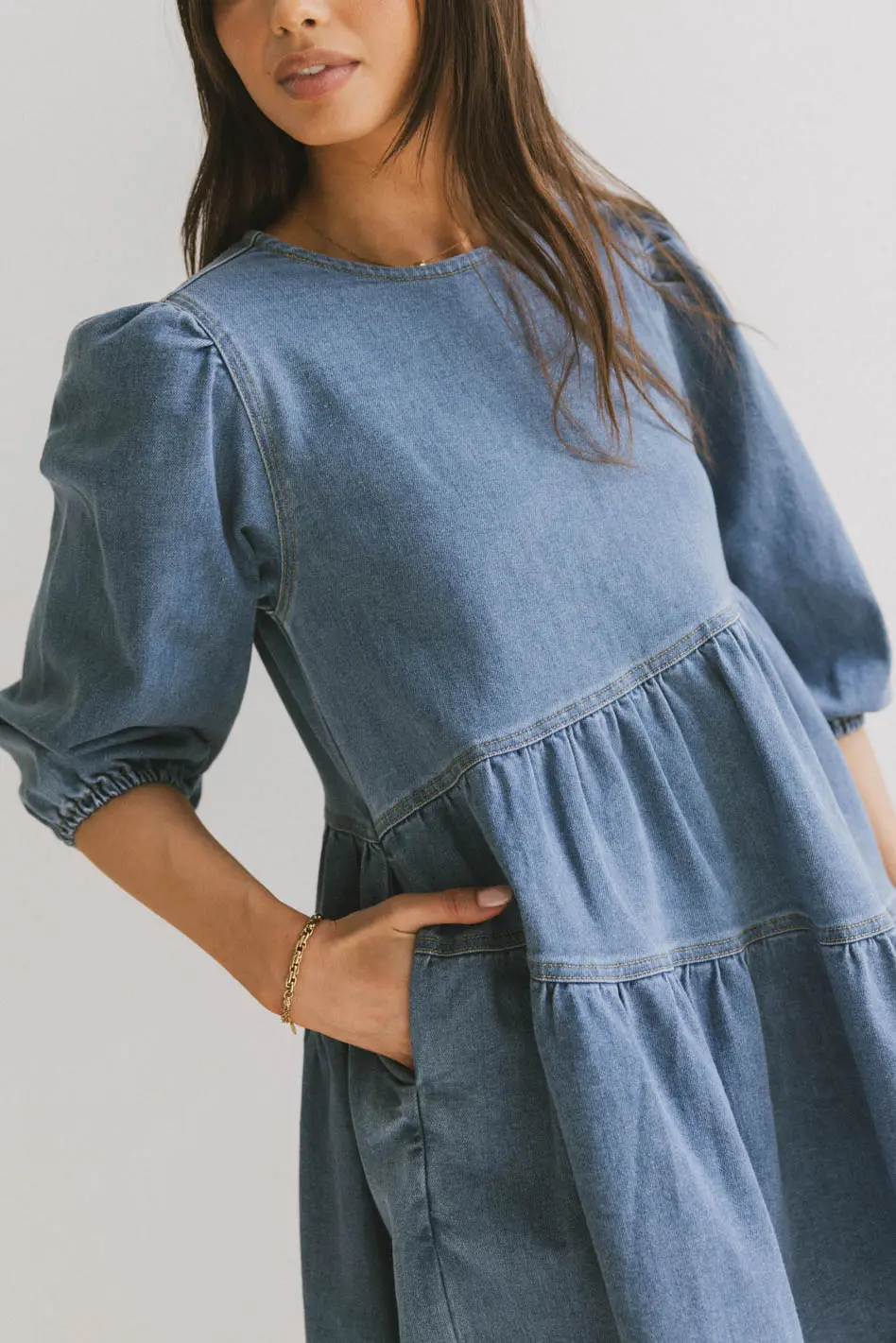 Sorrel Denim Mini Dress - FINAL SALE - Image 4