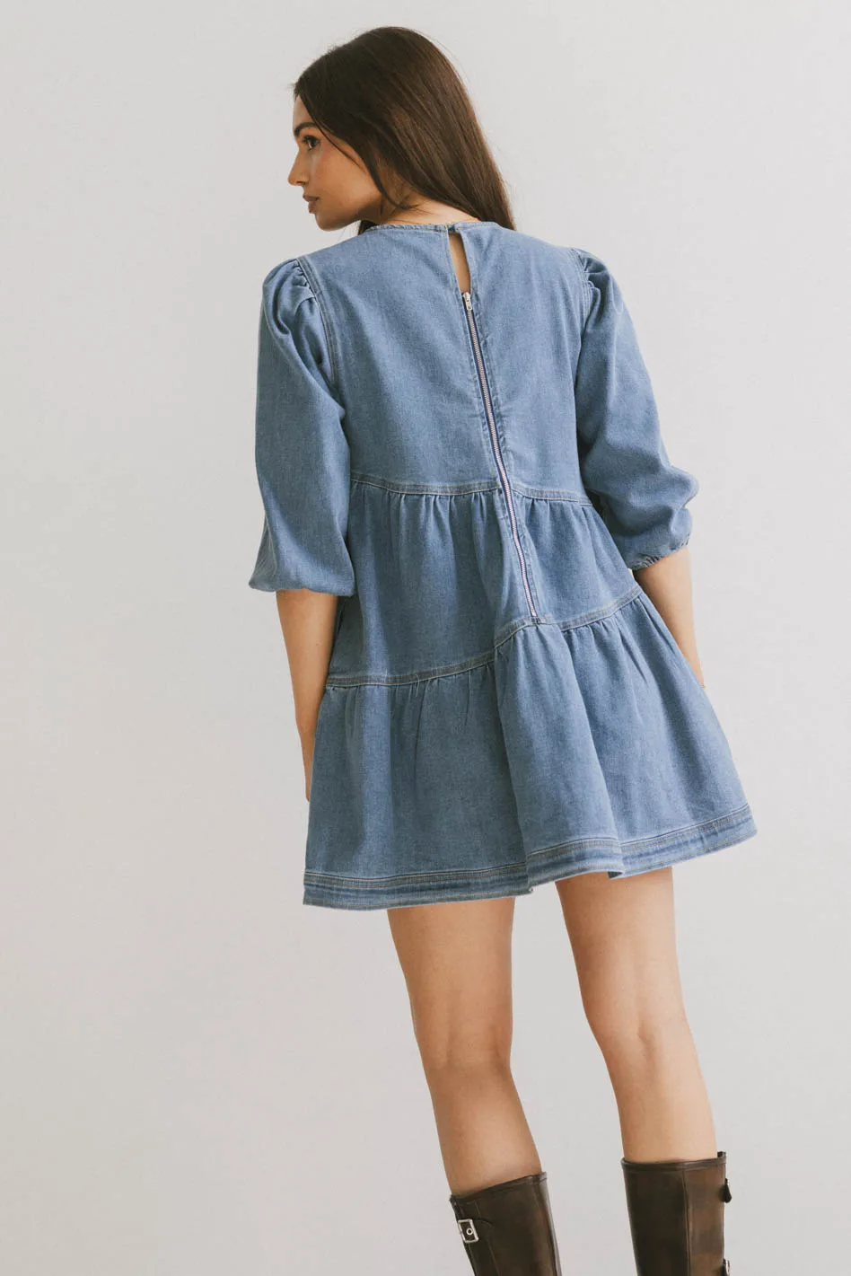 Sorrel Denim Mini Dress - FINAL SALE - Image 6